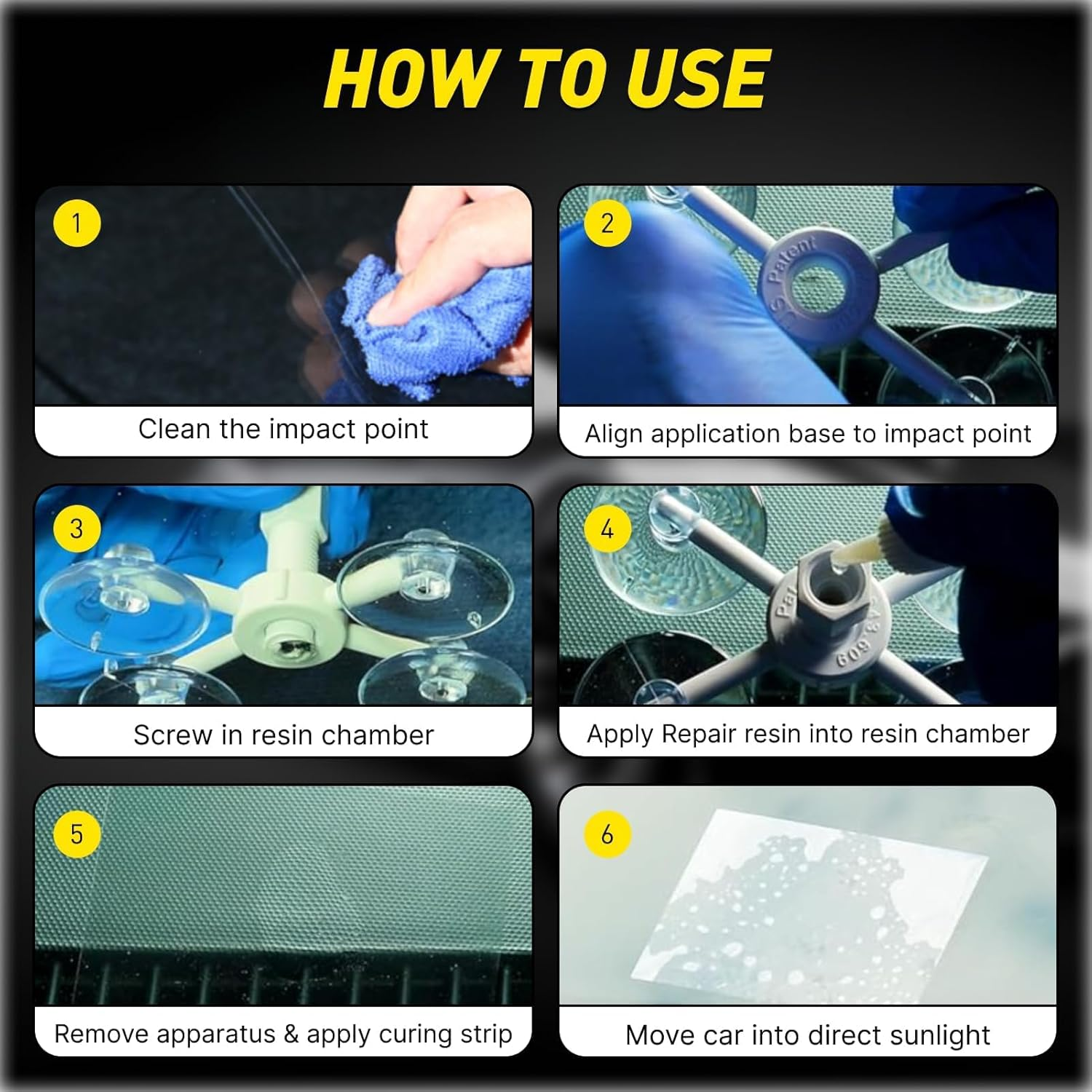 Advanced Windshield Repair Kit for Laminated Glass Fix Chips and Cracks Easily with Professional-Grade Resin Quick and Efficient DIY Solution for All Vehicle Types image number 4