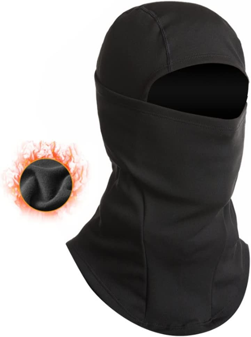 Cold Weather Balaclava Ski Mask with Thermal Fleece inside for Men Windproof Thermal Winter Scarf Mask Women Neck Warmer Hood Black