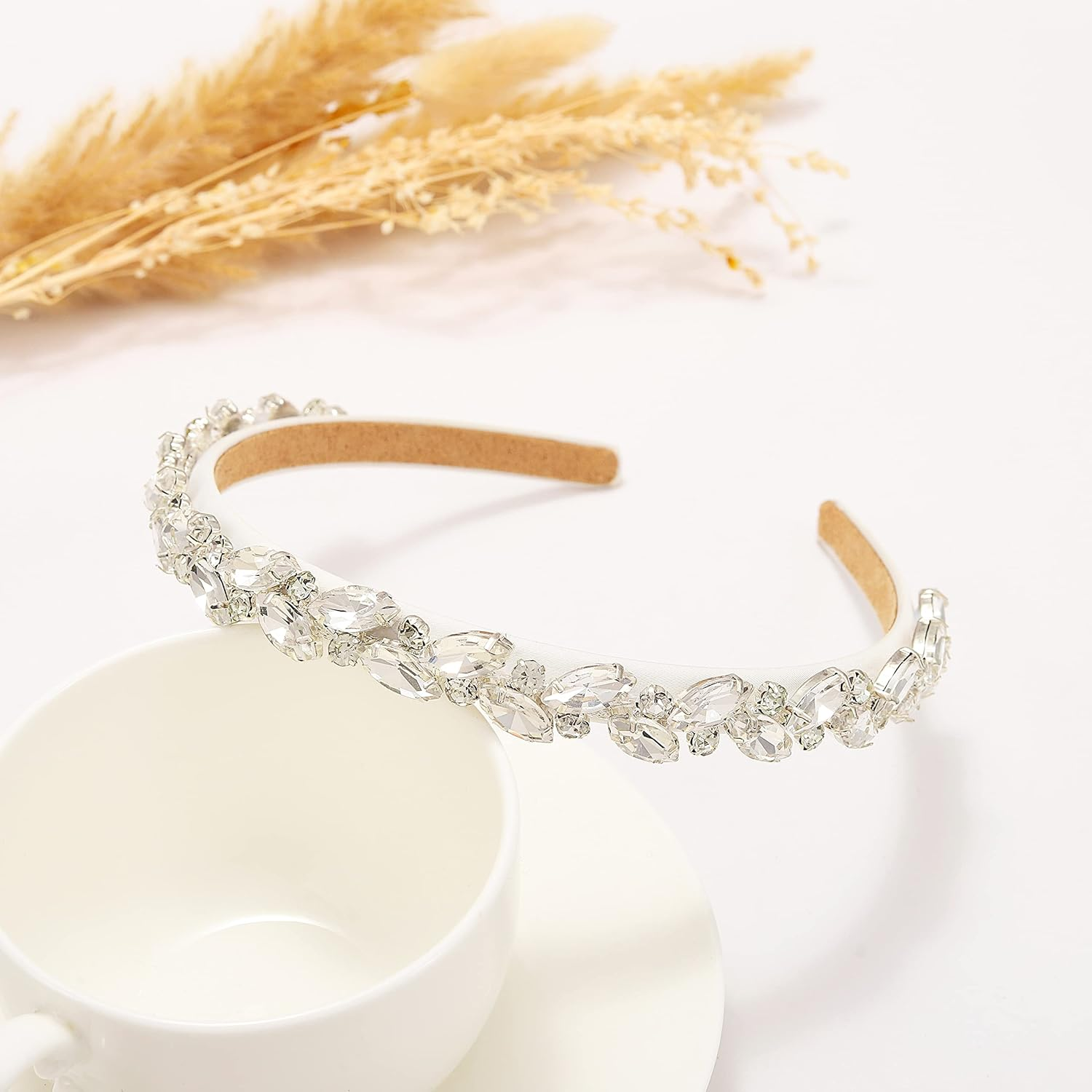 Fashband Crystal Headbands Glitter Rhinestone Headband Bridal Wedding Daily Wear Party Hair Accessories for Women and Girls (Rhinestone) image number 4