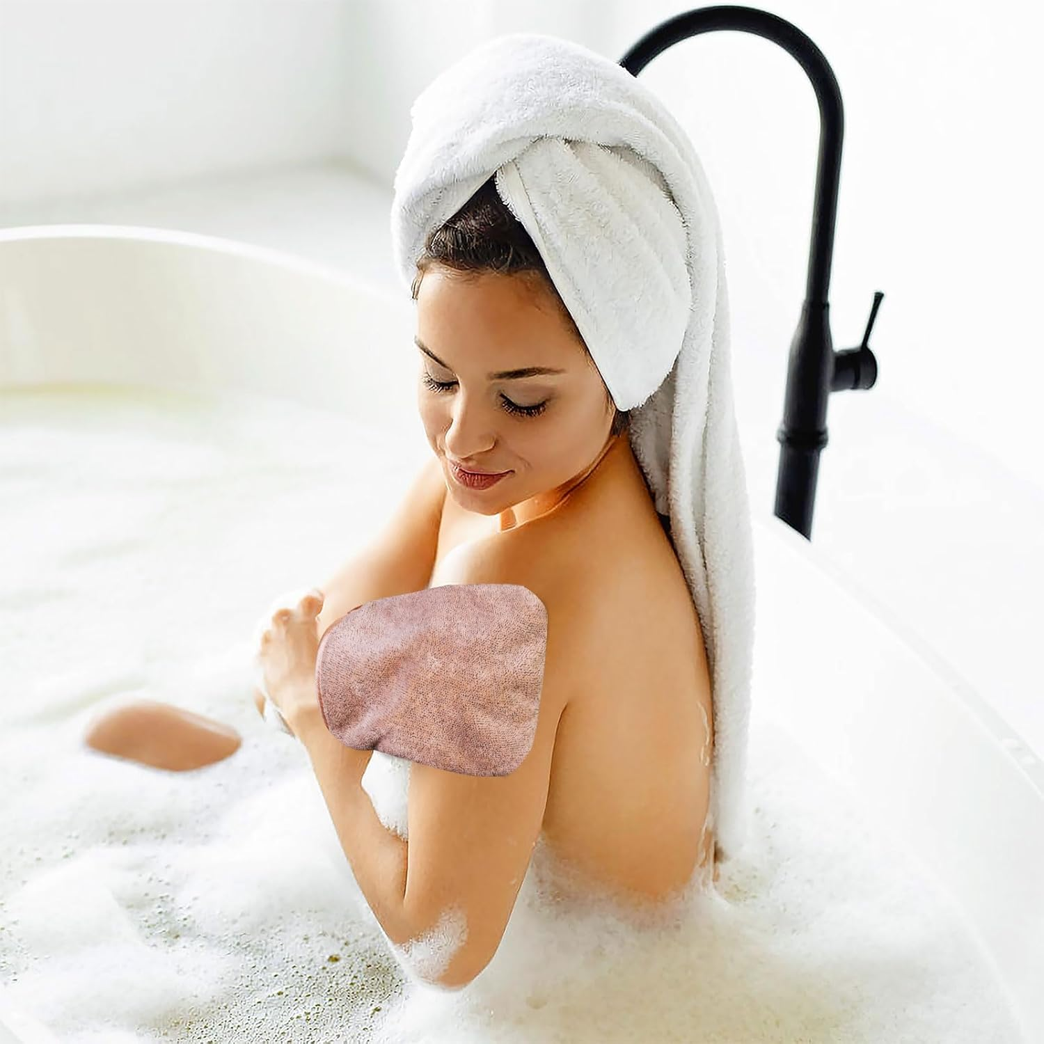 6 Pack Microfiber Body Wash Mitts, 6&times;8 Inch Super Absorbent & Soft Face Mitten, Coral Fleece Body Cleansing Bath Spa Cloth, Reusable Makeup Remover Mitt Gloves, 6 Colors (Pink) image number 5