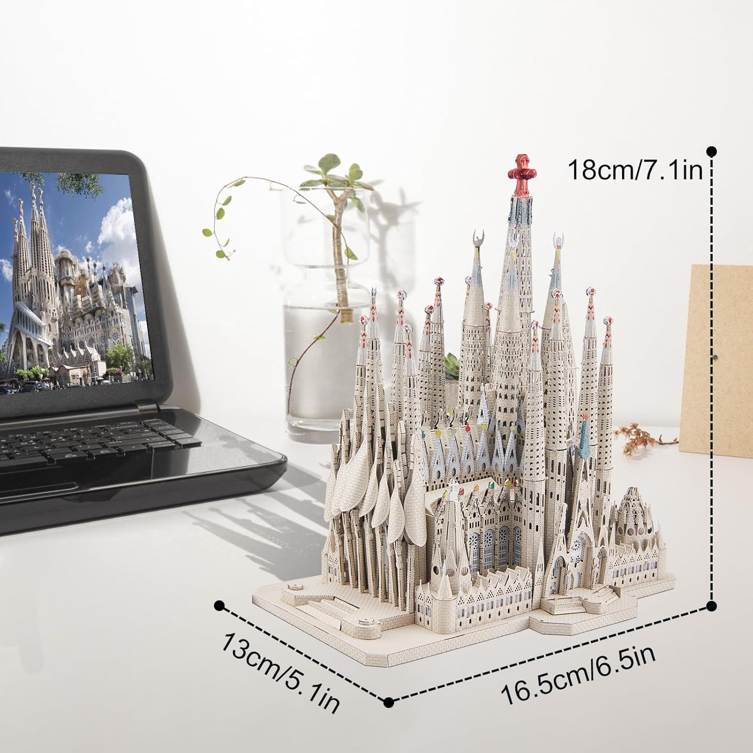 Piececool 3D Metal Puzzles for Adults and Teens, La Sagrada Fam&iacute;lia Metal Model Kit, Challenge Spanish Cathedral Brain Teaser Architecture Building Blocks Puzzle, 450 Pcs image number 1