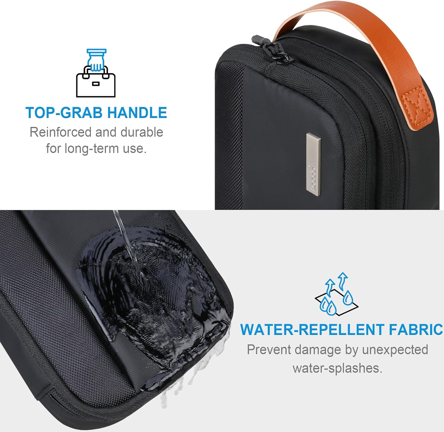 Lacdo Electronic Organizer Travel Cable Organizer Bag Pouch Tech Electronic Accessories Carry Case Portable for Cords, Cables, Chargers, Power Adapter, Phone, Power Bank, Flash Drives, SD Card, Black image number 4