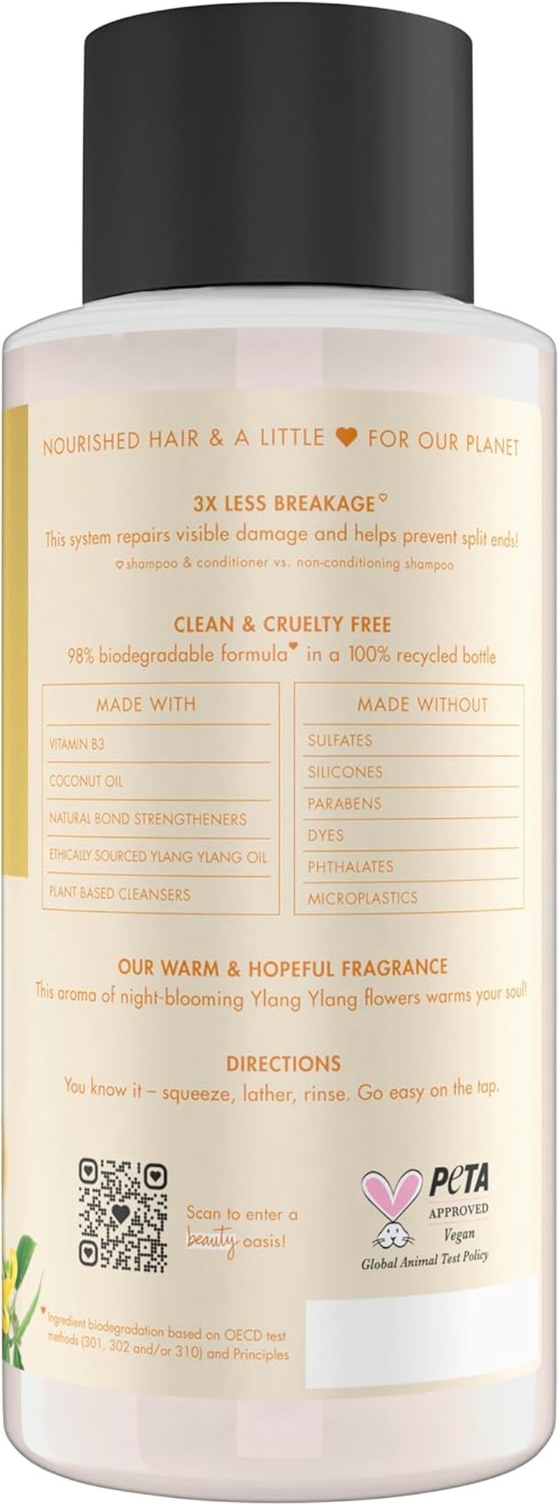 Love Beauty and Planet Shampoo with Vitamin B3 Coconut Oil & Ylang Ylang for Intensive Repair for Damaged Hair Sulfate, Silicone, & Paraben Free. Cruelty-Free. 13.5 Oz image number 2