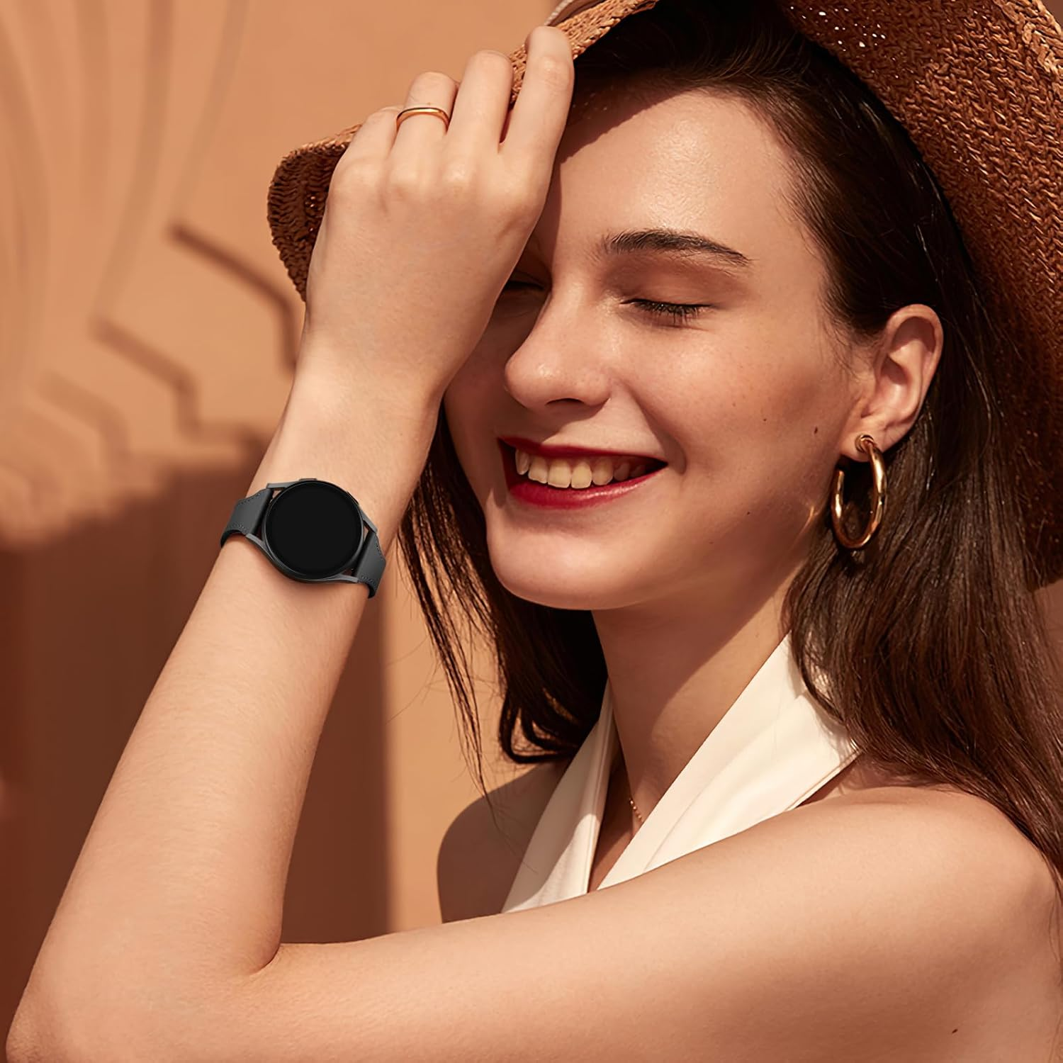 Getino Slim Leather Bands Compatible with Samsung Galaxy Watch 7 Band/Watch FE 6 5 4 40Mm 44Mm/Watch 5 Pro Band 45Mm/Galaxy Watch 6 Classic 43Mm 47Mm, Top Grain Genuine Leather 20Mm Watch Band Women image number 4