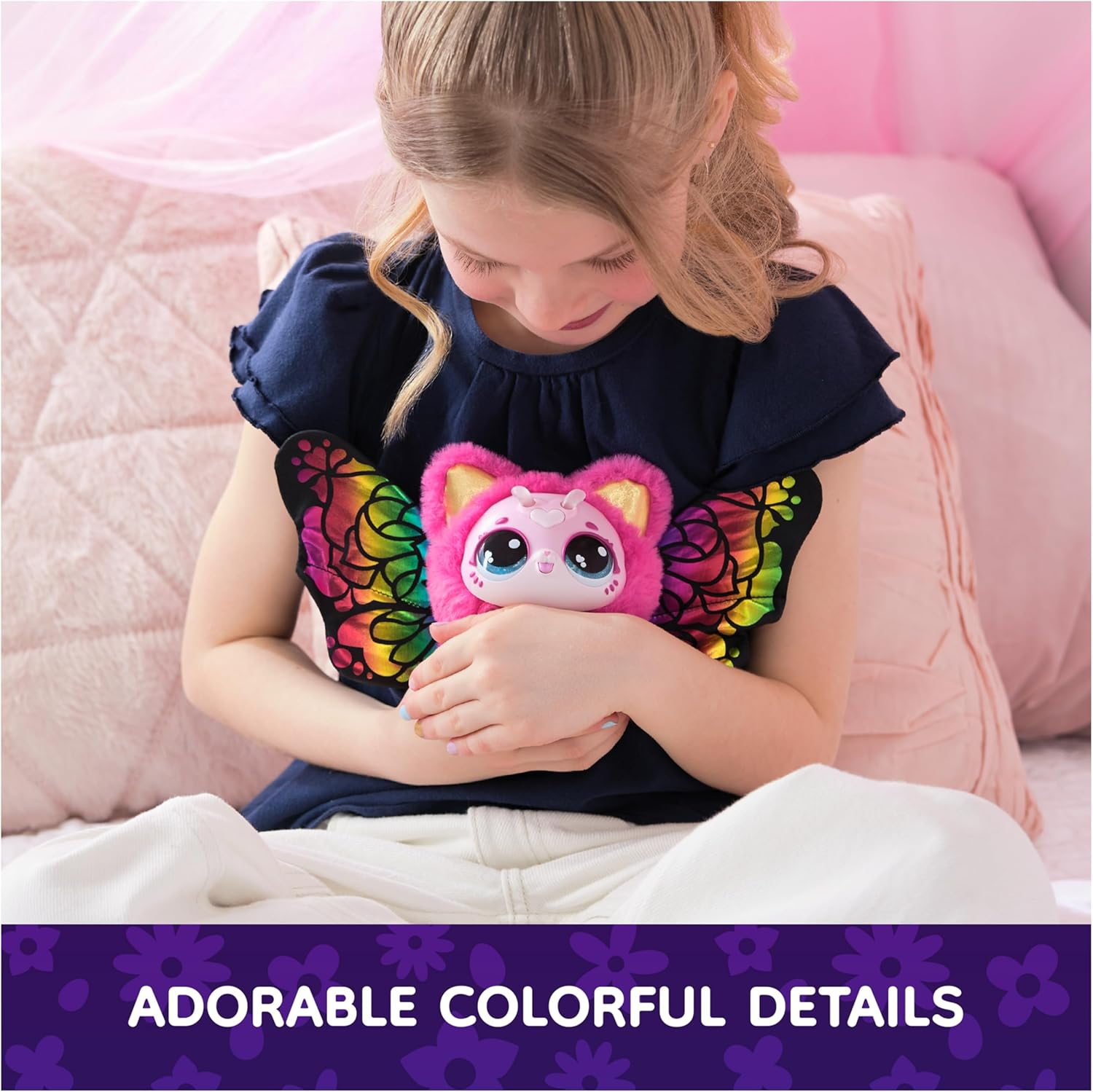 Bloomables by Hatchimals, Kittyfly Surprise Interactive Toy and Flower with Repeatable Reveal and Transformation, 100+ Sounds and Reactions (Styles Vary), Kids Toys for Girls and Boys. image number 4