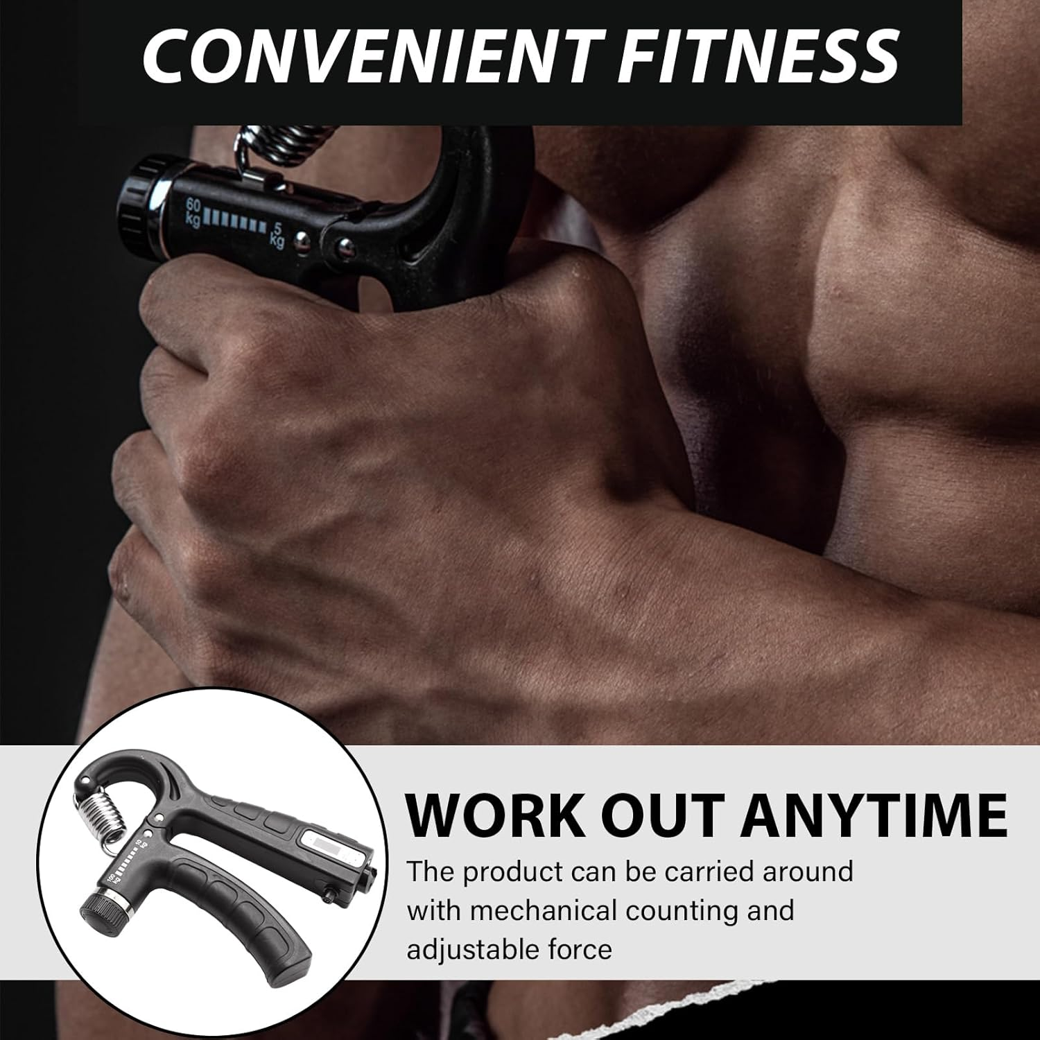 Hand Grip Strengtheners, Grip Strength Trainer, Adjustable Resistance 10-100Kg, Hand Exerciser for Muscle Building, Injury Recovery-Heavy Duty Trainer for Forearm & Wrist image number 6