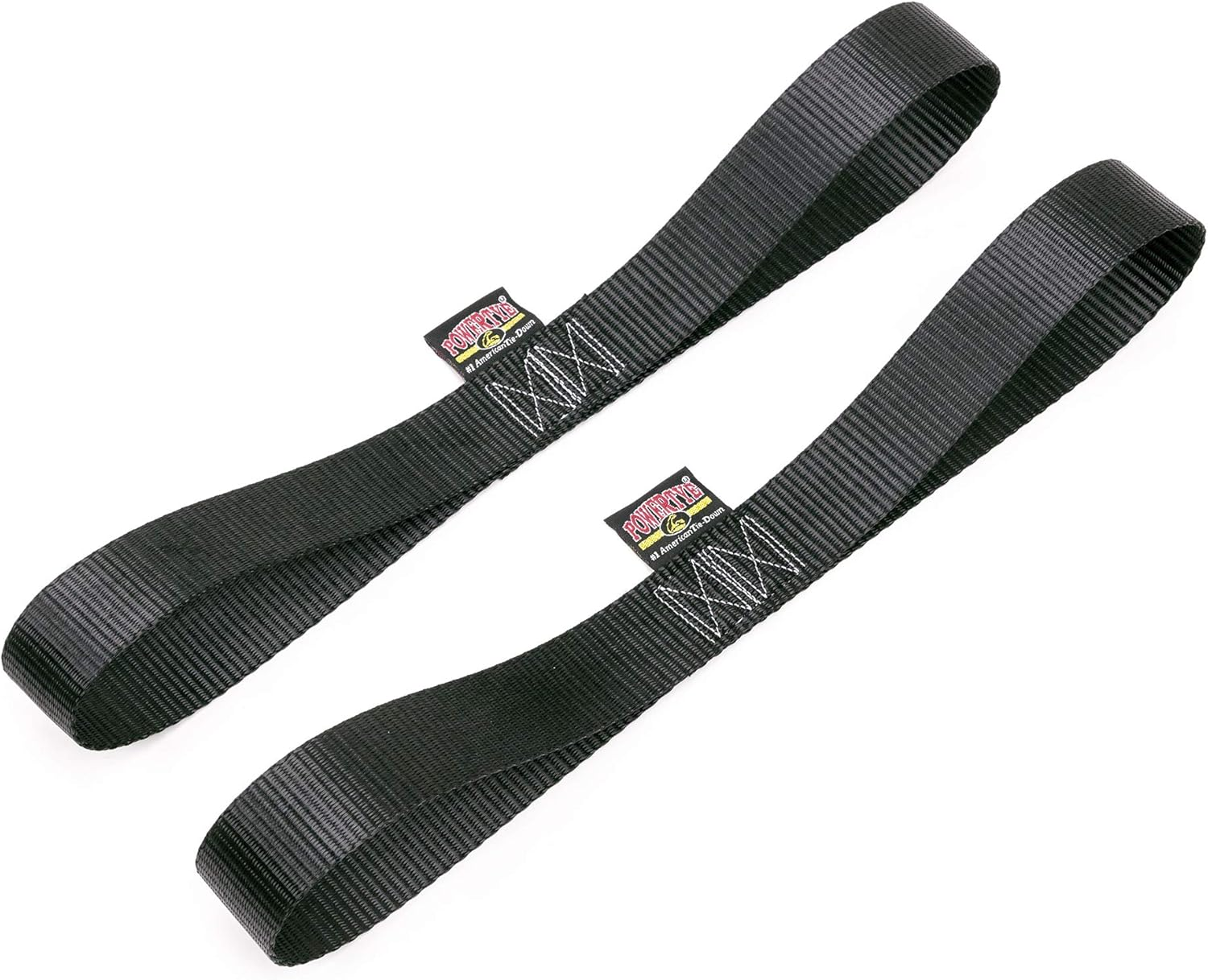 Powertye 2In X 10Ft Retractable Heavy-Duty Ratchet Tie-Downs W/Latch Hooks - Includes Soft-Tyes and Storage Bag - 800 Lb Working Load Limit / 2,400 Lb Breaking Strength - Black (Pair) image number 3