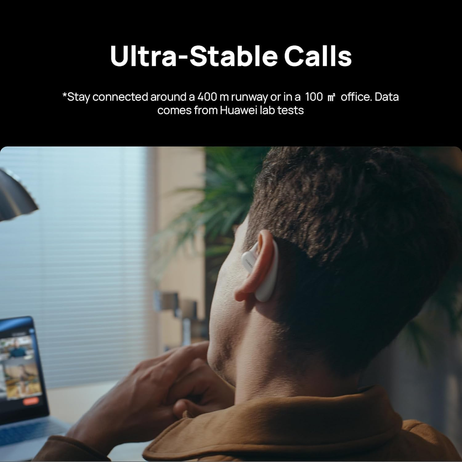 HUAWEI Freearc Open-Ear Headphones, Bluetooth Headphones with Sterling Sound, Optimal Hold and Comfortable, IP57 Waterproof, 28 Hours Playtime, Sports Headphones, Ios & Android & Windows, Black image number 3