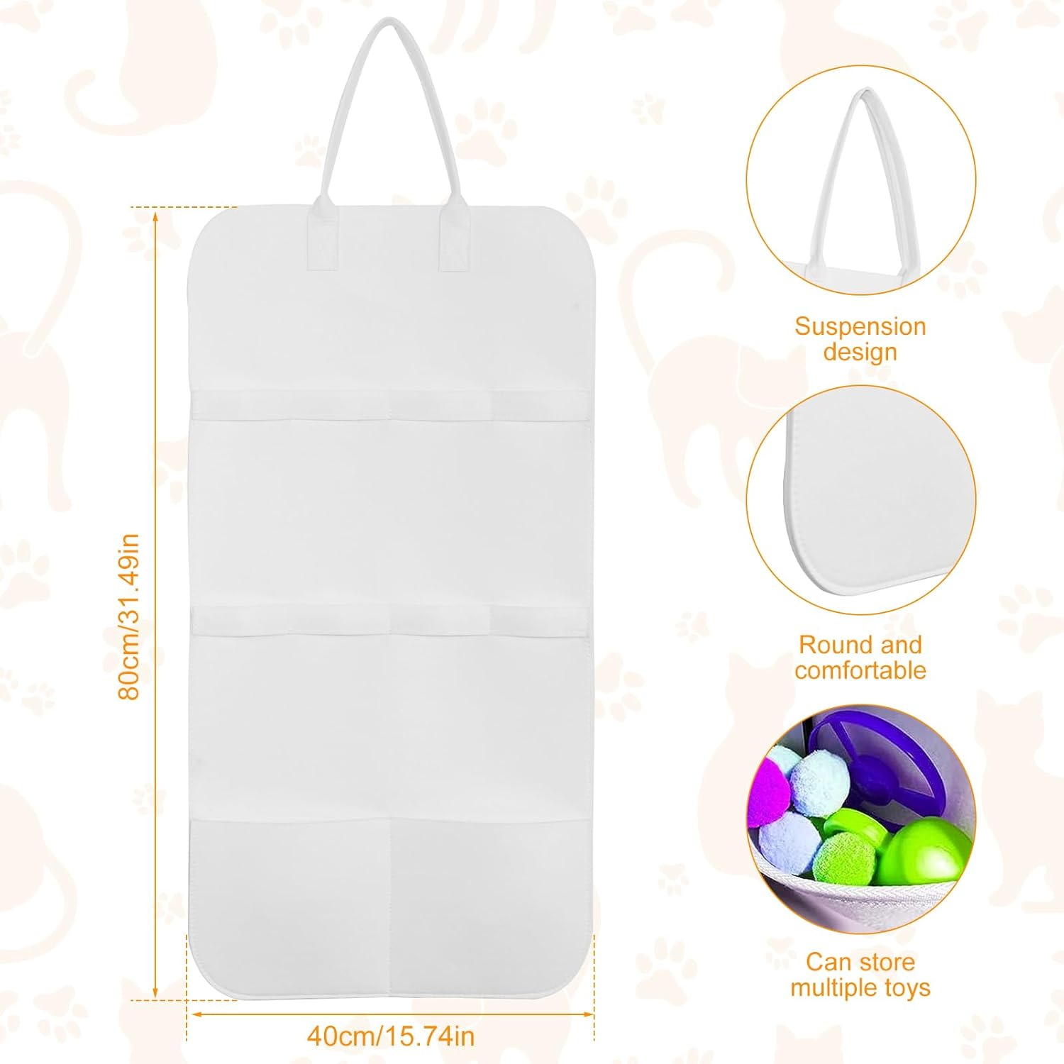 Cat Teaser Wand Holder, Felt Cat Wand Toy Storage Bag, Space Saving Cat Wand Toy Hanging Organizer, Multifunctional Cat Toy Hanging Organizer for Indoor Cats image number 1