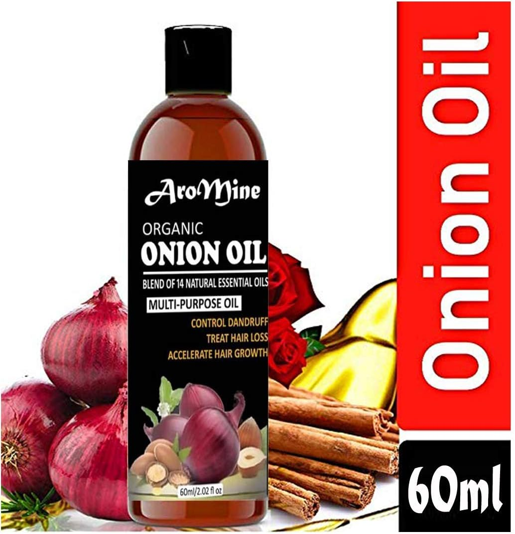 Aromine Natural & Organic Red Onion Hair Oil 120Ml Combo Pack (Each 60Ml) image number 1