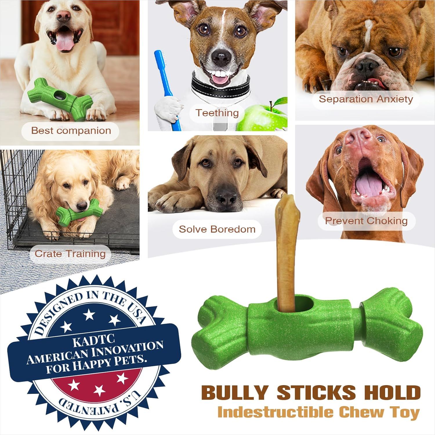 KADTC 2 in 1 - Extra-Large Size Durable Dog Bully Stick Holder and Indestructible Chew Toy for Medium/Large Aggressive Chewers Breed Dogs image number 2
