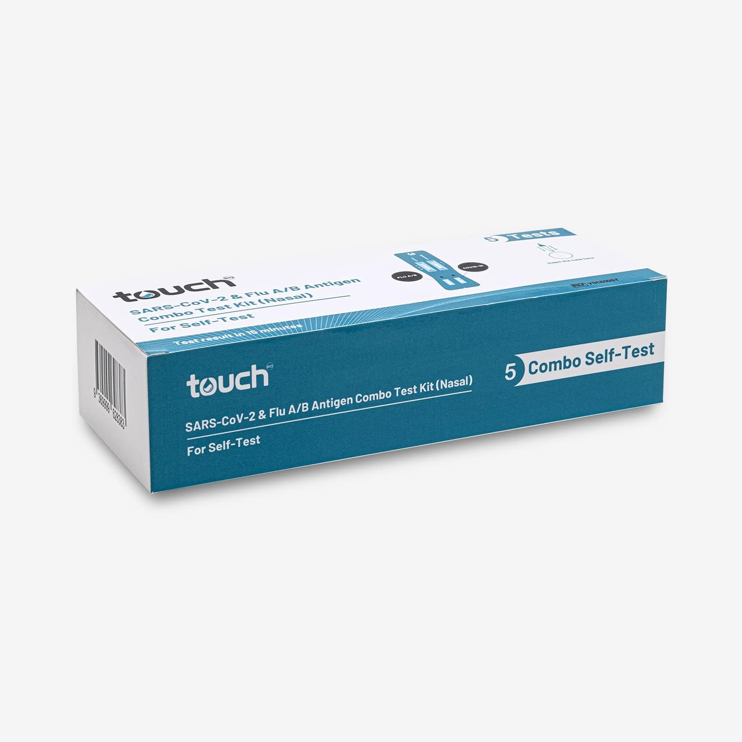 "TOUCHBIO 5 PACK COVID-19 & Flu A/B Rapid Antigen Combo Test - Accurate Results in Minutes - Easy to Use - Perfect for Home and Professional Use image number 3