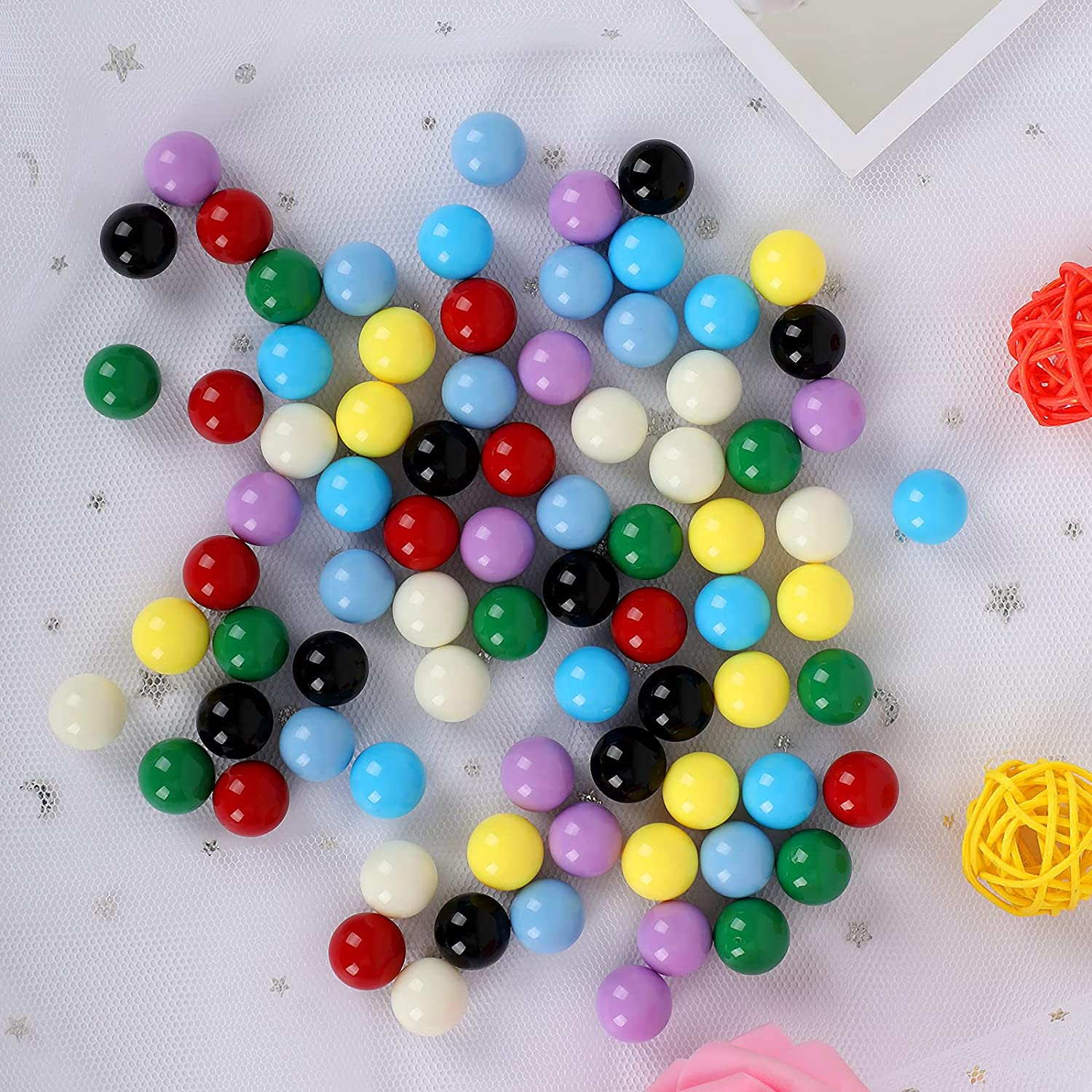 Replacement Marbles, 80Pcs Solid Color Balls for Chinese Checkers, Aggravation, Marble Run (14Mm/8 Colors) image number 4