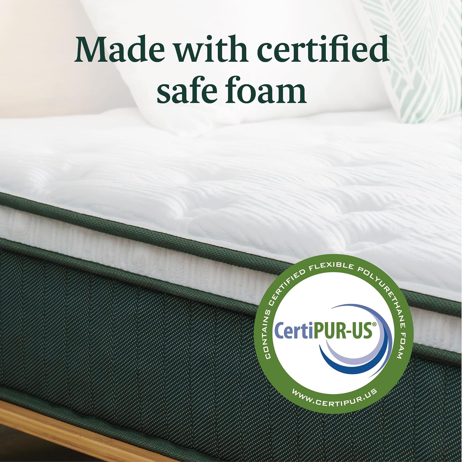 Zinus Queen Cooling Mattress, Green Premium Pocket Spring Euro Top 25Cm image number 1