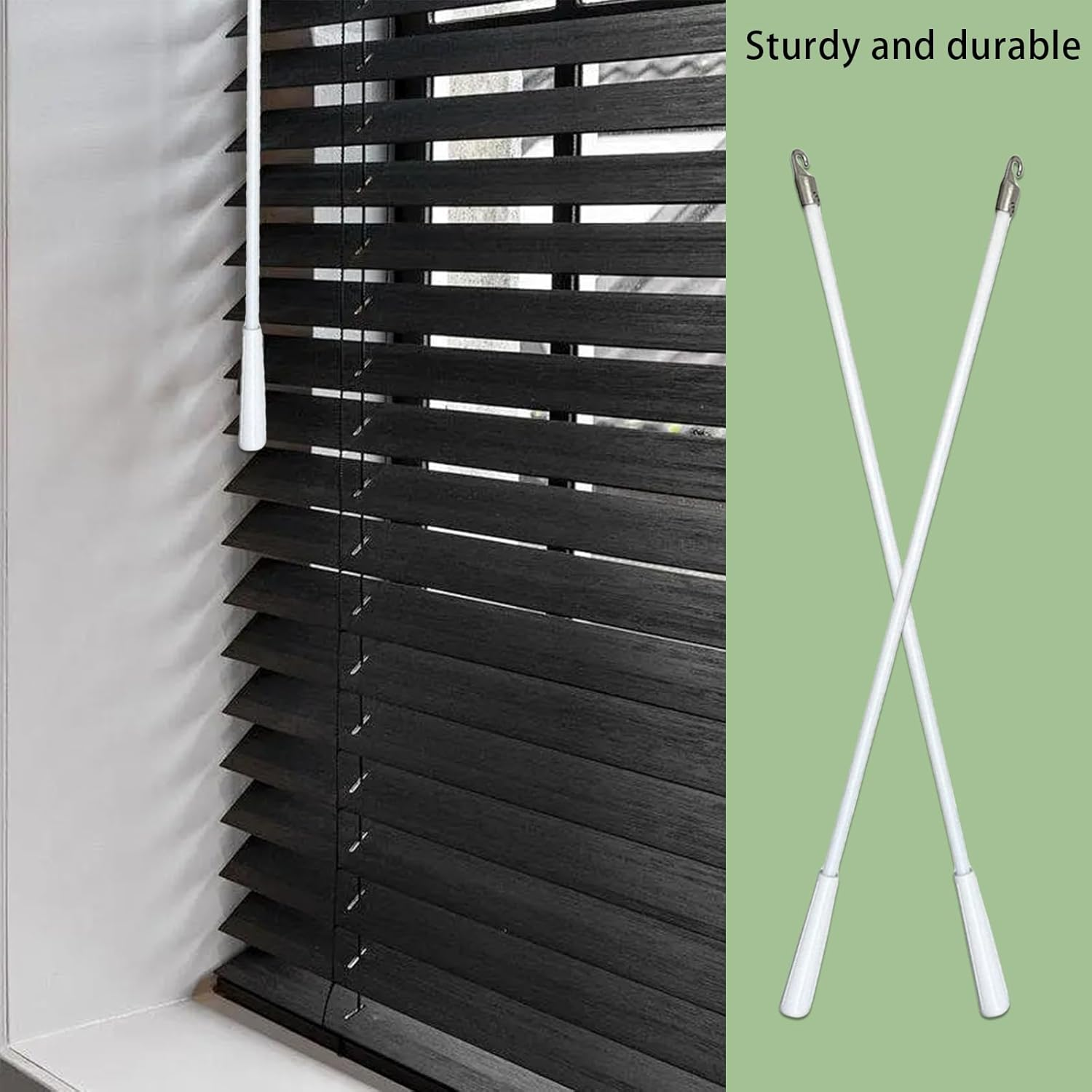 INCAUCA 4 Pack Blind Wand with Metal Hook, 12 Inch White Fiberglass Window Blind Tilt Wand, Vertical Blind Wand Control Replacement, Blind Rod Replacement, Blind Opener Stick - 6 Pack image number 6