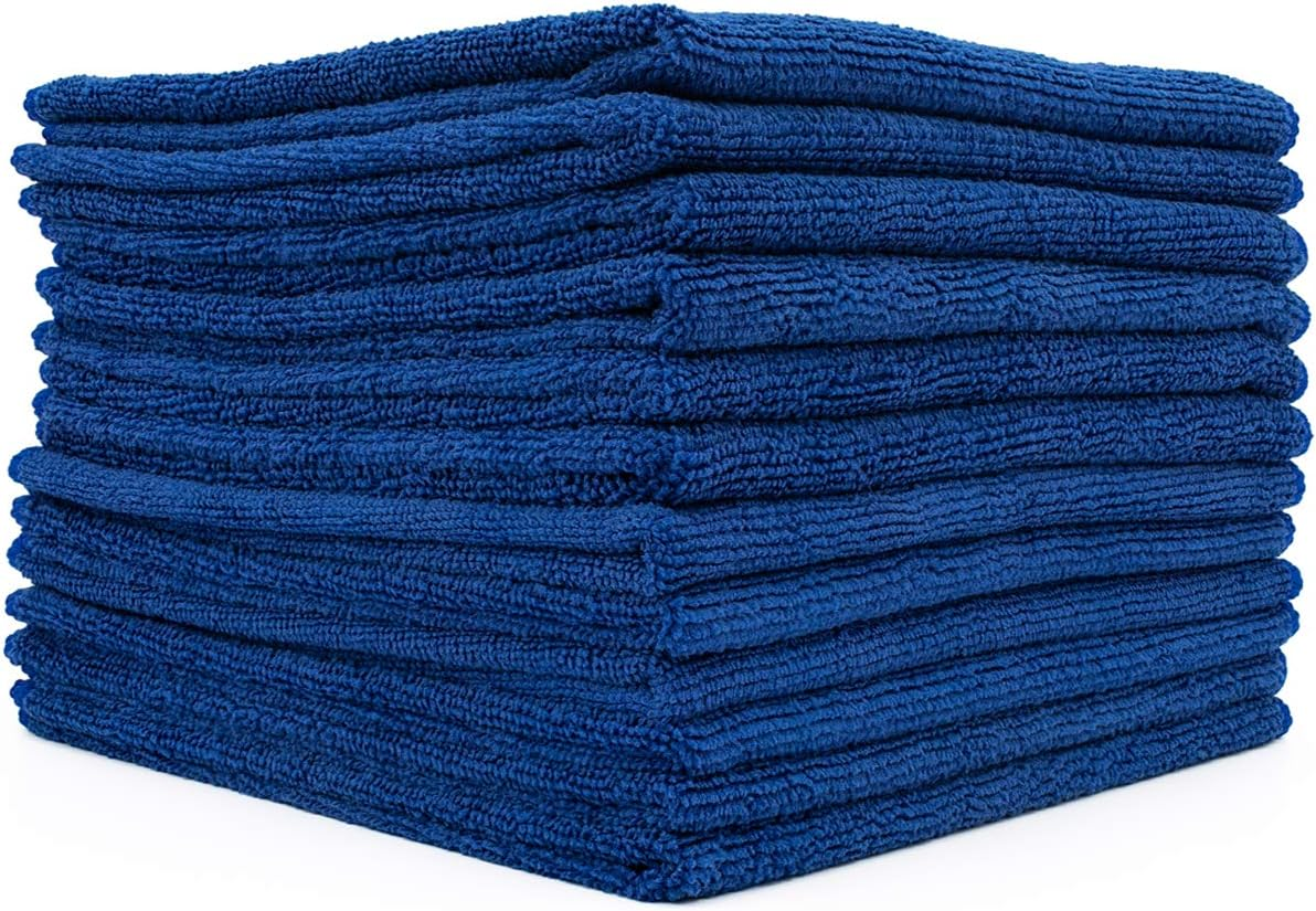 The Rag Company - All-Purpose Microfiber Terry Cleaning Towels - Commercial Grade, Highly Absorbent, Lint-Free, Streak-Free, Kitchens, Bathrooms, Offices, 300Gsm, 16In X 16In, Grey (12-Pack)