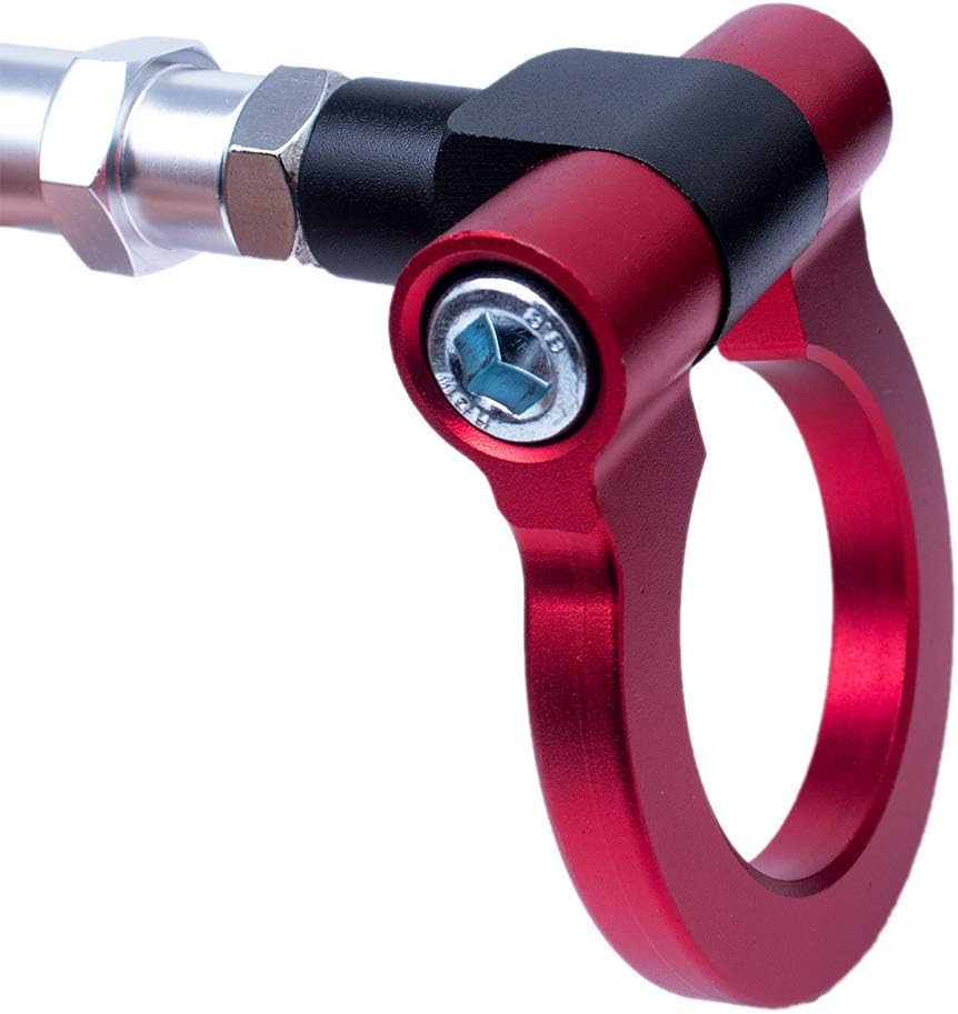 CAR CAN'T FLY Racing Style Front Rear Bumper Trailer Ring Red Towing Tow Hook for Subaru BRZ Impreza WRX Sti Scion FR-S Toyota 86 - Red image number 1