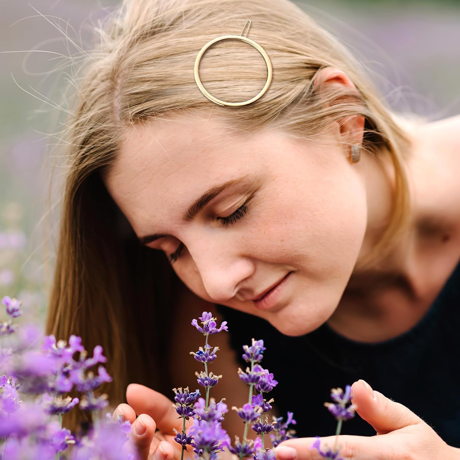 FOMIYES Pack of 2 Minimalist round Ponytail Clips, Alloy Circle Hair Clips, Headpiece, Creative Metal Hair Pin for Women and Girls (Silver) image number 5
