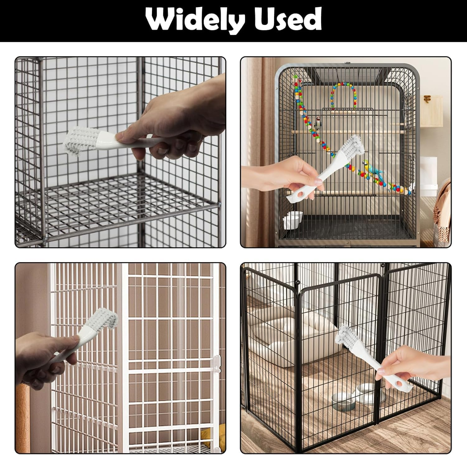 Bird Cage Cleaner with Long Handle and Shovel, 2Pcs Bird Cage Long Handle Shovel Cleaner, Bird Cage Cleaning Droppings Removal Brush image number 2