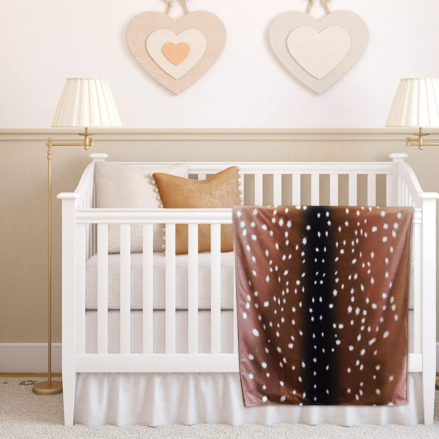 GFU Baby Balnket for Boys and Girls, Swaddle Receiving Plush Blanket, Soft Western Newborn Unisex Sleep Blanket for Infant Toddler and Kids for Crib and Stroller, Deer Skin Print, Hunting Theme image number 1