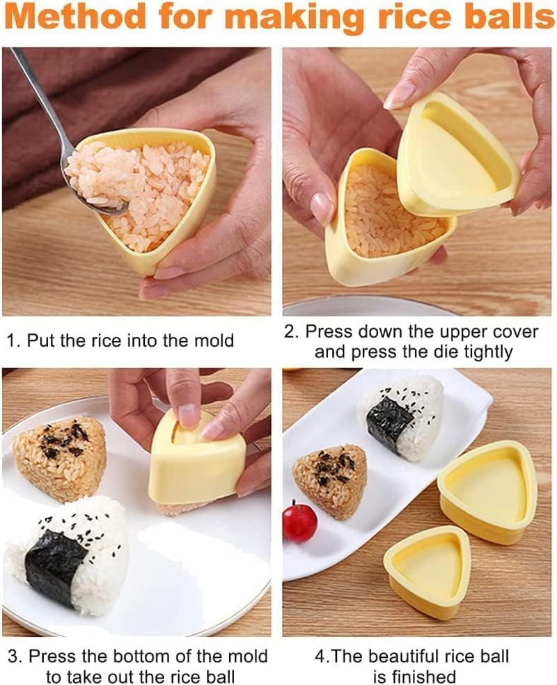 5Pcs Sushi Making Kit Meat Press Musubi Maker Molds, Triangle Onigiri Rice Mold Triangle Sushi Mold Form Onigiri Rice Molds image number 1