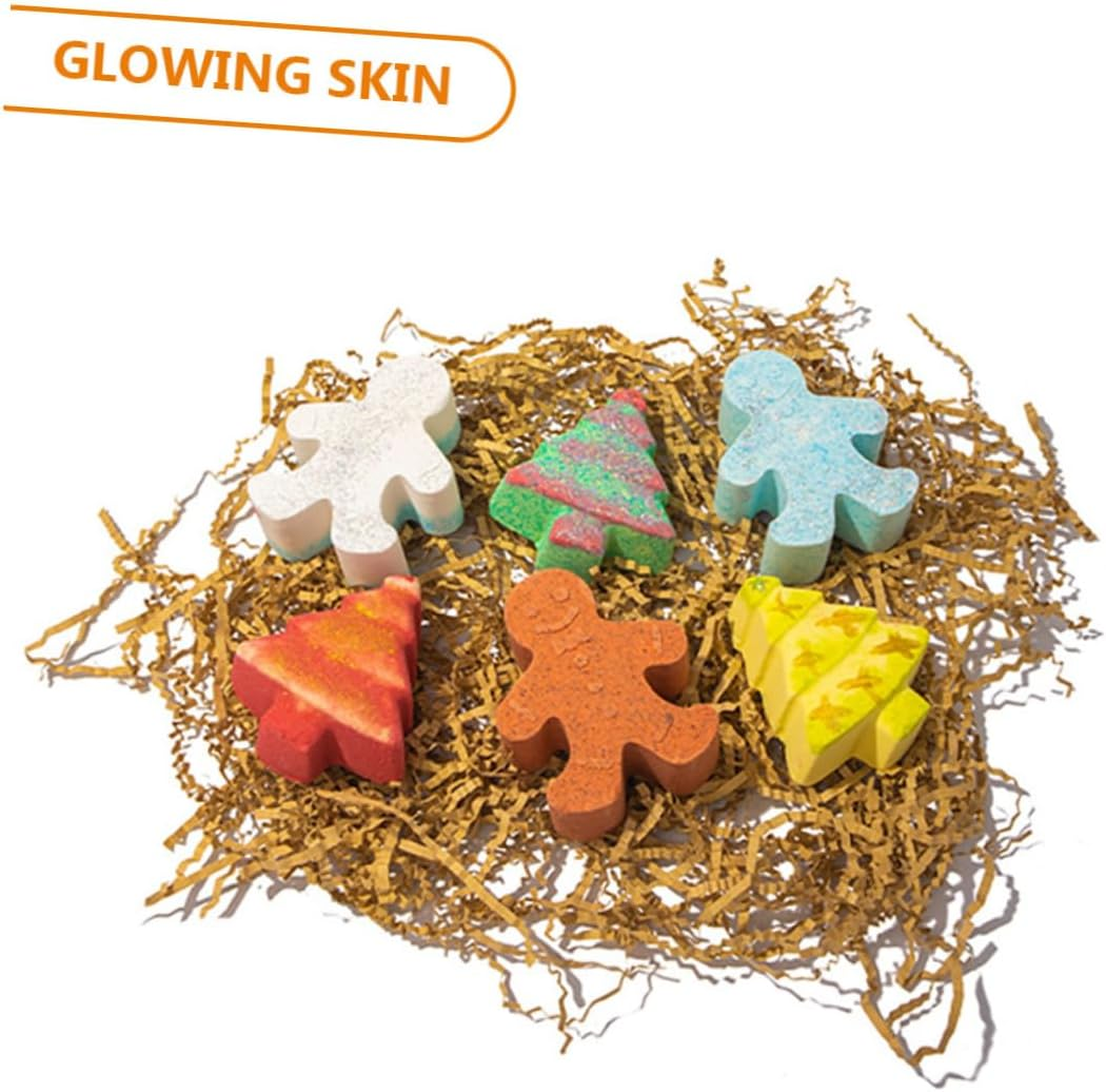 NOLITOY 6Pcs Gingerbread Man Bath Salt Christmas Natural Bathing for Relaxation Colorful Fragrance for Boys and Girls and Family Soaks image number 4