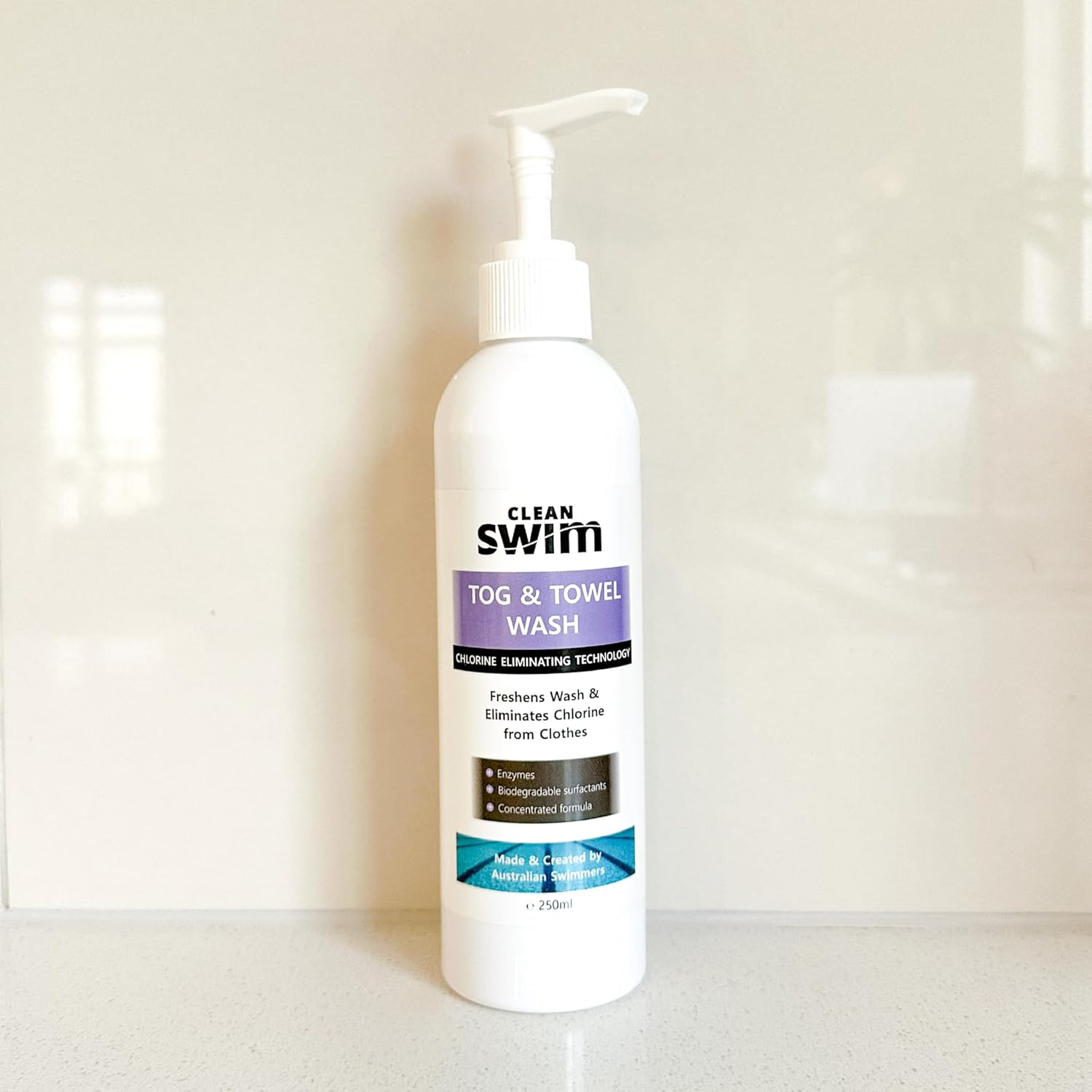 CLEAN SWIM Tog & Towel Wash with Enzymes, Biodegradable Surfactants for Your Swimmers & Towels 250Ml