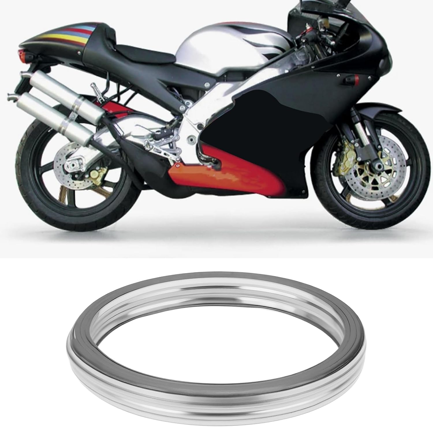 2Pcs Motorcycle Exhaust Gasket 45X38X5Mm Compatible with Aprilia RS 250 LD000 / LD002 1995-1997 image number 6