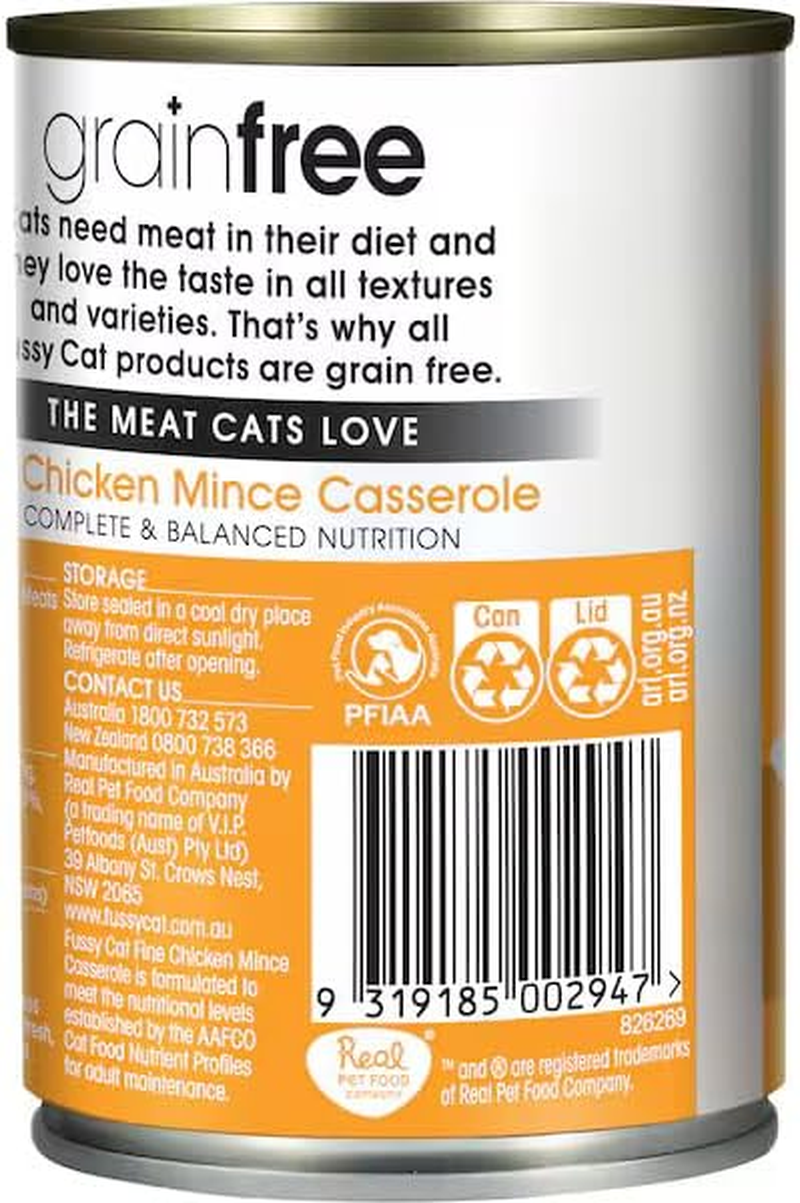 Fussy Cat Grain Free Wet Cat Food, Chicken Mince Casserole 12X400G - Real Premium Australian Meat, Complete, Balanced Nutrition for Adult Cats, Free from Artificial Flavours image number 5