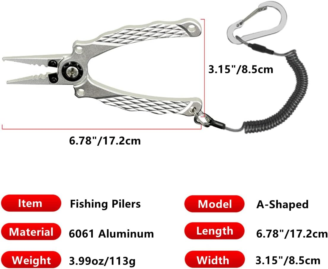 Fishing Pliers, Multi-Function Fishing Pliers Hook Remover Split Ring,Fly Fishing Tools Set,Ice Fishing,Fishing Gear,Fishing Gifts for Men image number 1