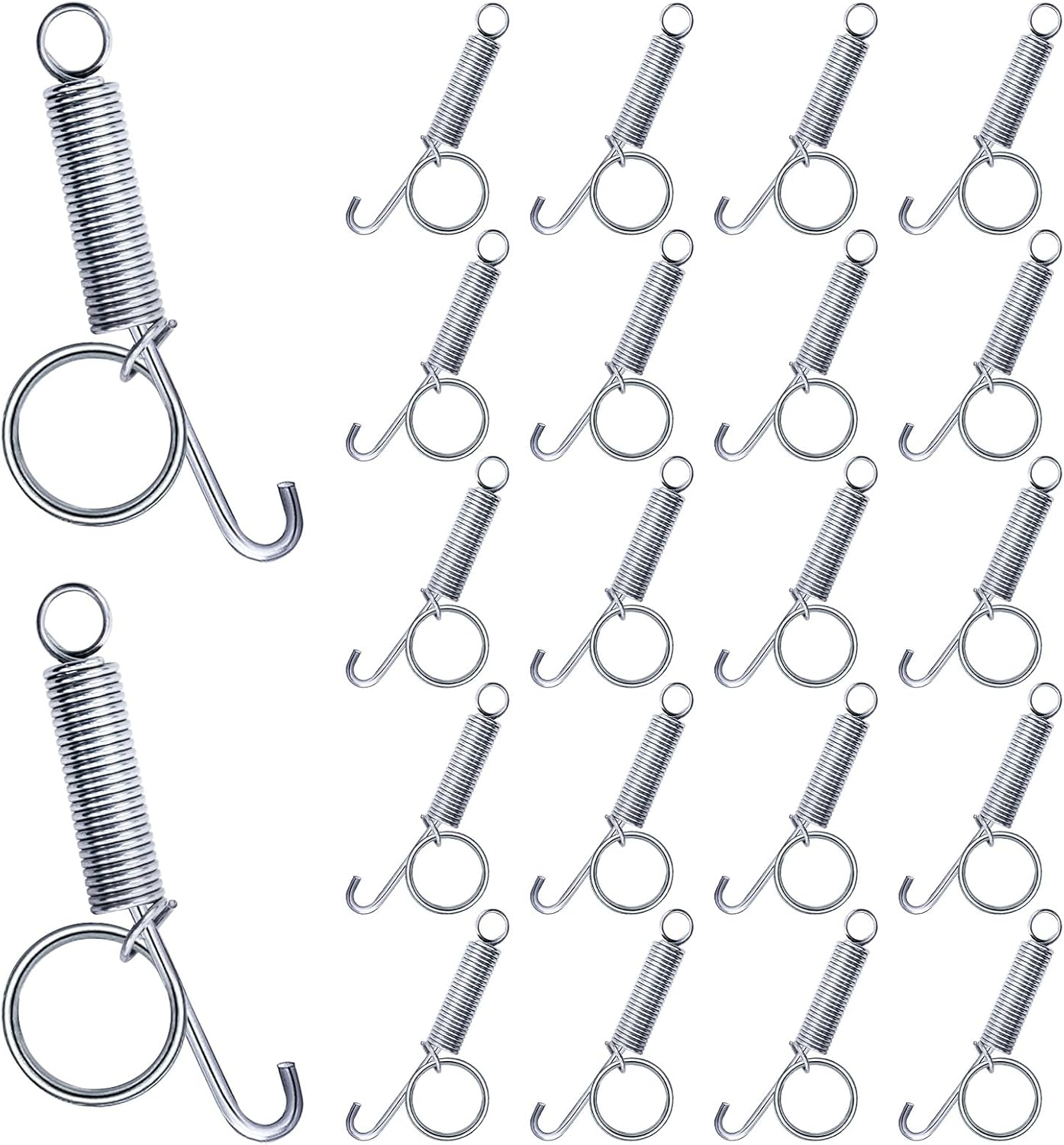 24Pcs Silver Metal Finger Spring Hook Lock Spring Latch for Stabilized Bird，Cat， Hamster， Rabbit，Dog，Parrot，Hedgehog Pet Wire Cage Door image number 5