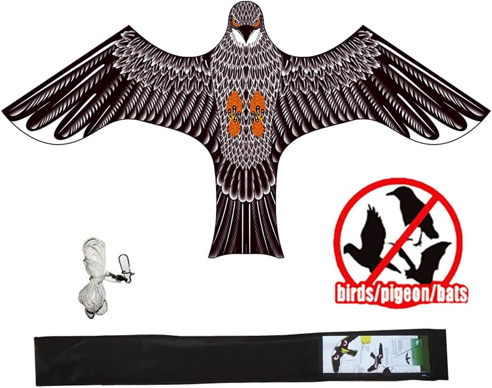 Yomyray Birds Repeller Flying Kite,Simulated Hawk,Flash Reflective Scarer,Wind Power Professional Pigeon Scarer Device for Backyard Lawn and Farm Garden Scarecrow (Kite and Rod-One Set) image number 2