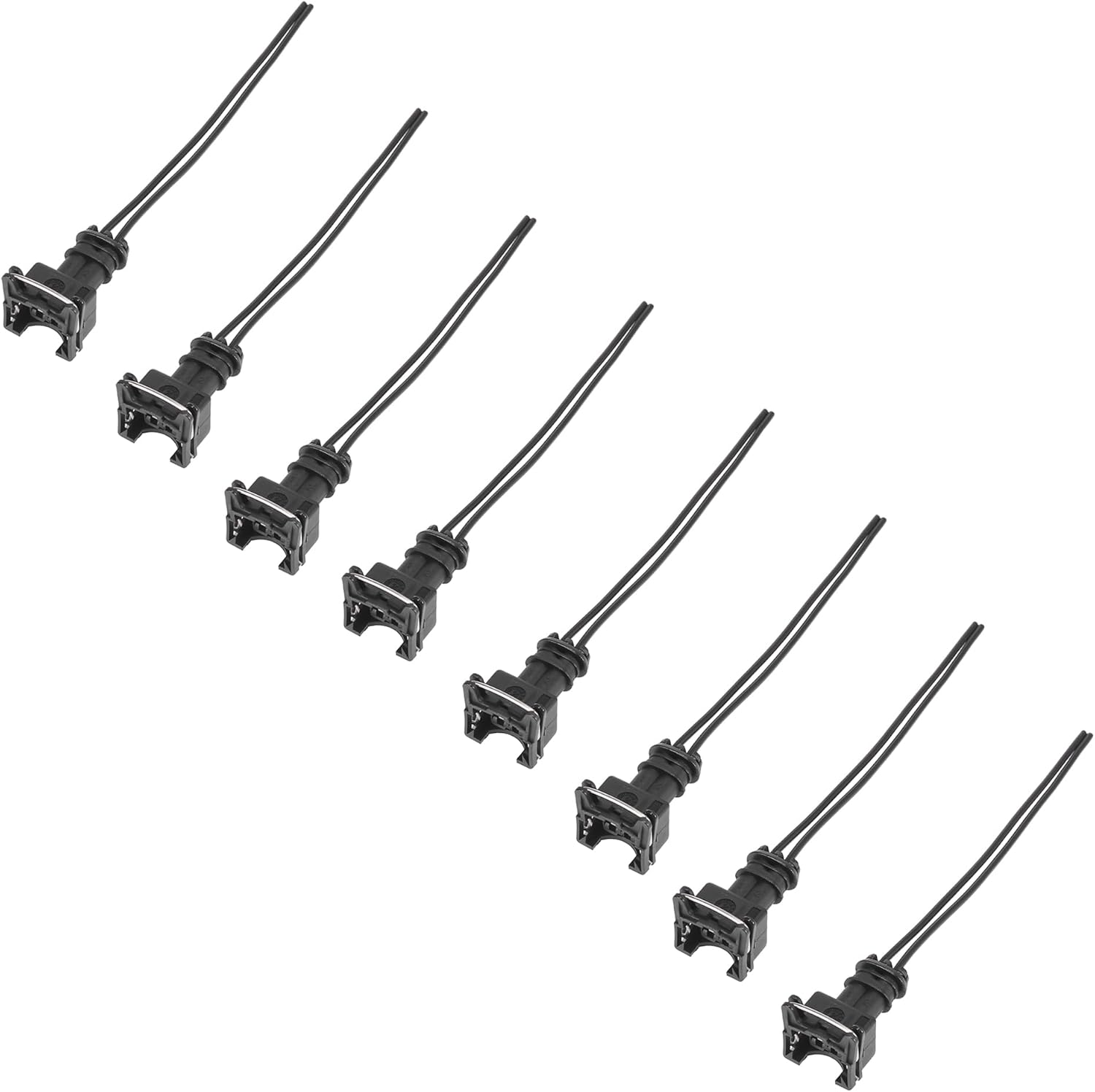 X AUTOHAUX 8Pcs Car Fuel Injector Connector Cable for EV1 for OBD1 Fuel Injector Plug Harness Pigtail Wire image number 3