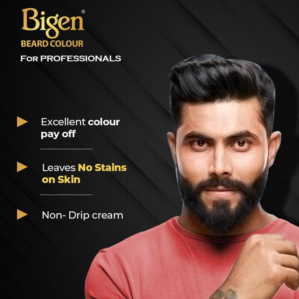 Bigen Men'S Beard Colour, B101 Natural Black, No Ammonia (Big Size 40G+40G) image number 3