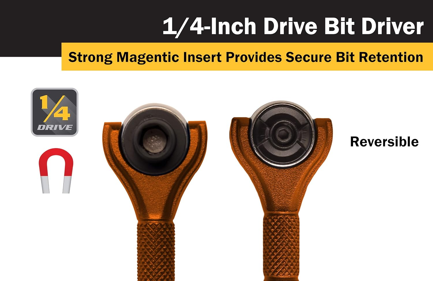 Titan 11323 1/4-Inch Drive 90-Tooth Swivel Head Micro Bit Driver-Orange image number 6