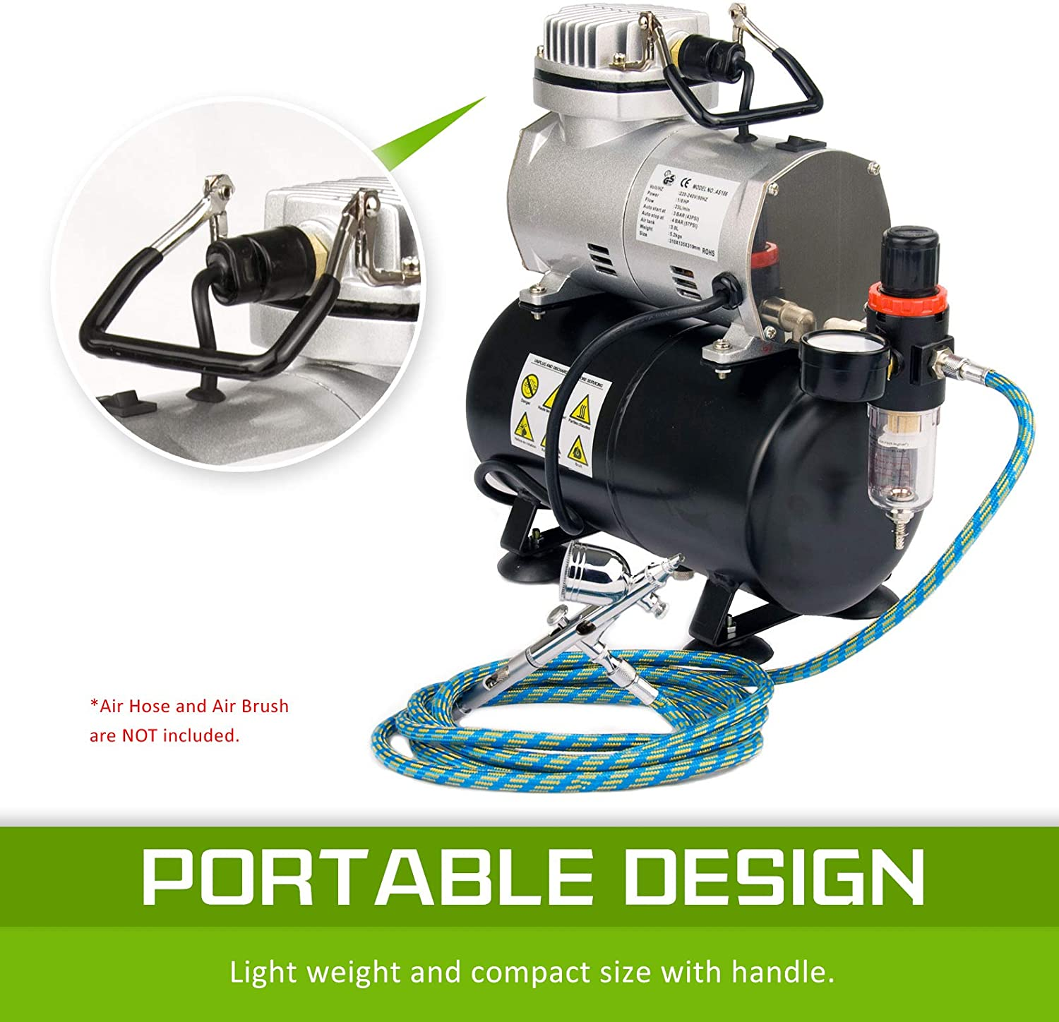 Dynamic Power HB-AS186 1/6HP Air Compressor 20-23L/Min. with 3 Litres Tank