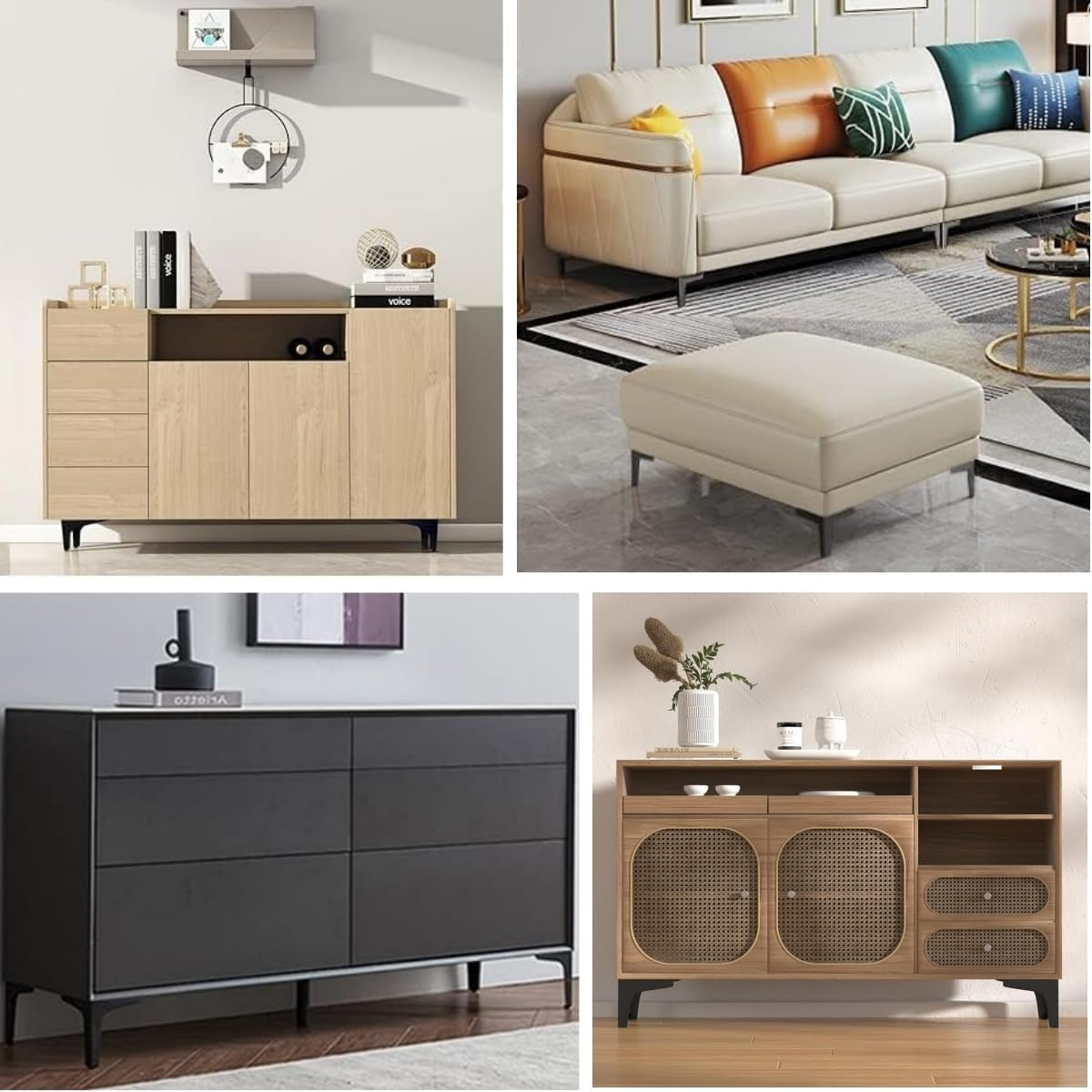 4Inch/10Cm Metal Cabinet Legs,Modern Style Furniture Replacement Legs for Sofa, Dresser & Cupboard with Screws,Rustproof,Easy Install,Black 4Pack image number 5