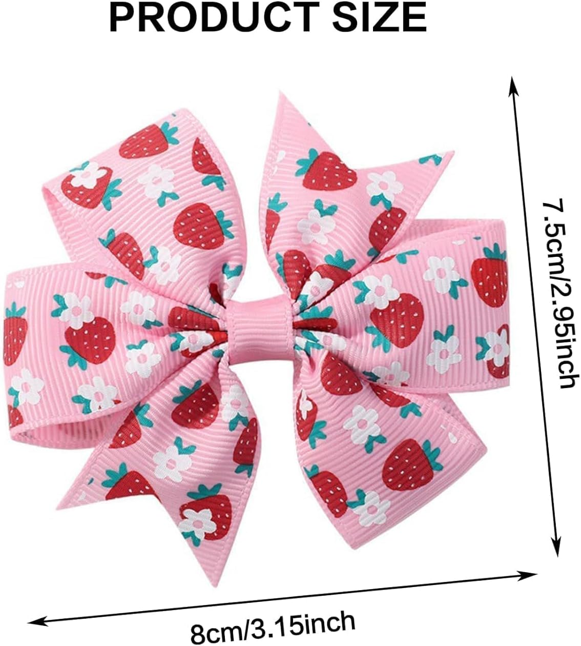 AGDGV Strawberry Hair Bows Clips 2Pcs - Adorable Alligator Clip Barrettes for Girls, Toddlers & Kids | Cute Fruit-Themed Hair Accessories with Ribbon Design image number 4