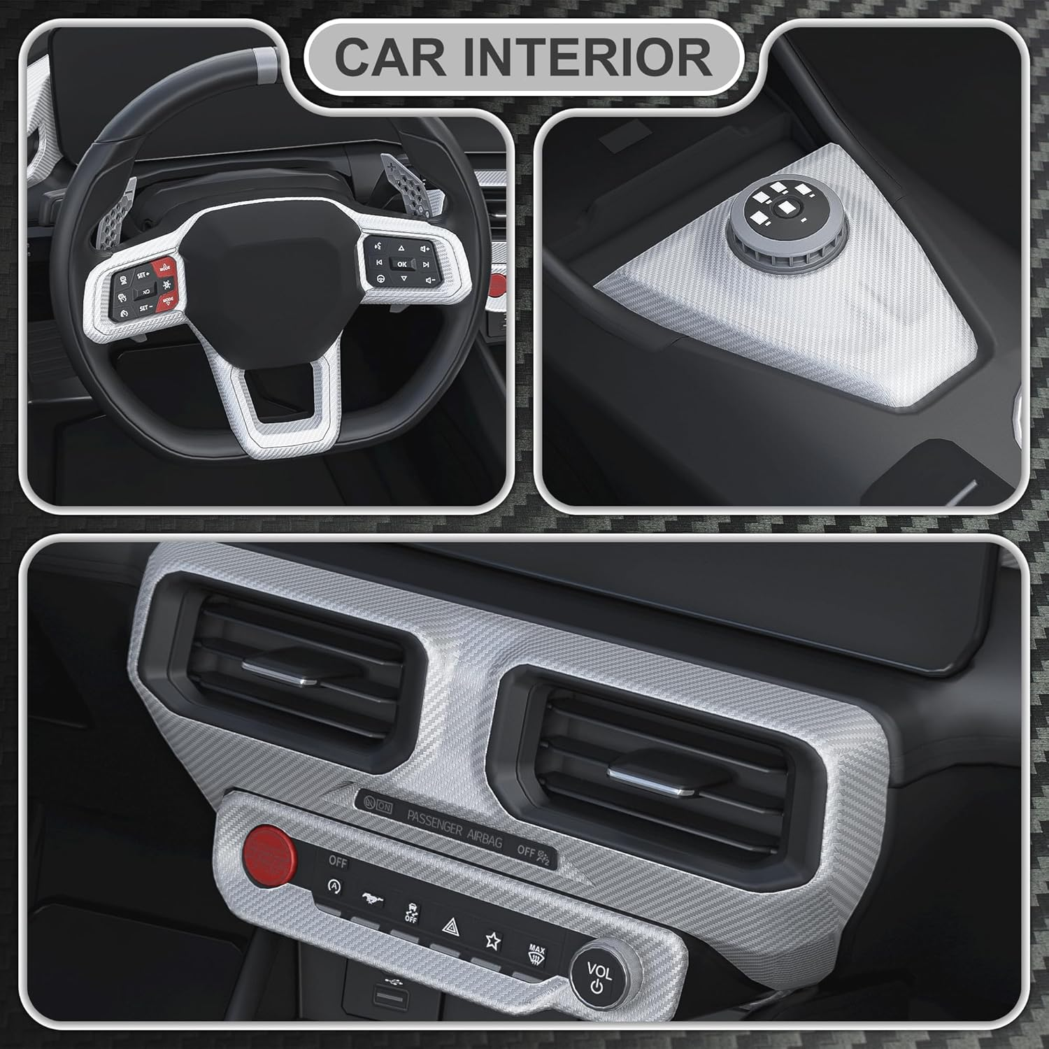 3D Carbon Fiber Vinyl Wrap, White Car Wrap Film Roll with Air-Release Technology for DIY Use, Car Auto Decal Exterior and Interior Wrapping Film, Vehicle Self Adhesive Sticker 1Ft X 5Ft image number 5