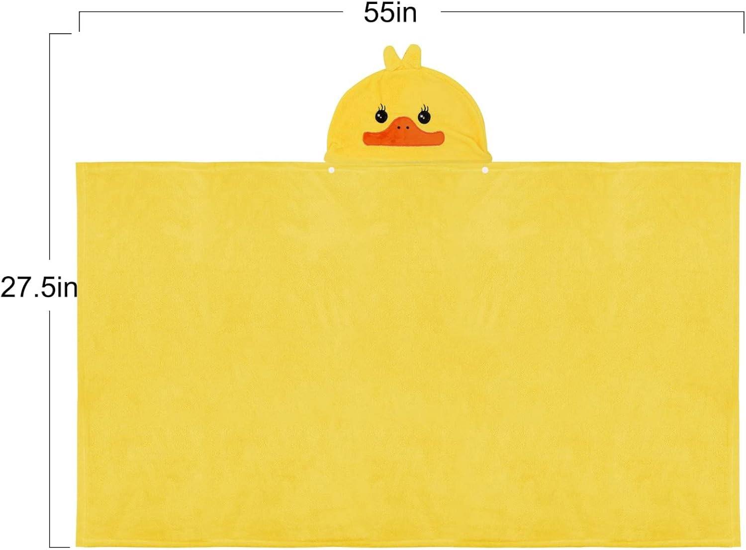 Bath Towel Ultra Soft Hooded Towel Highly Absorbent Bathrobe Blanket Shower Gifts- 27.5" X 55" (Yellow) image number 4