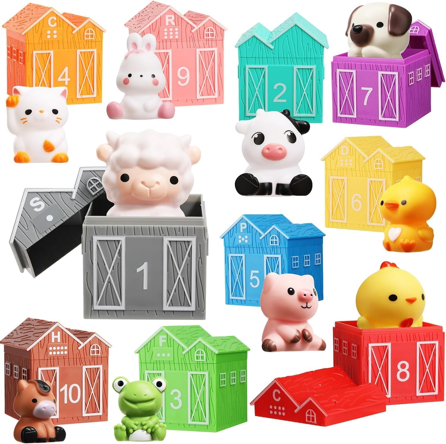 Learning Toys for Toddlers over 3 Years Old, 20Pcs Farm Animals Toys Montessori Counting, Matching & Sorting Fine Motor Games, Christmas Birthday Baby Boys Girls image number 3