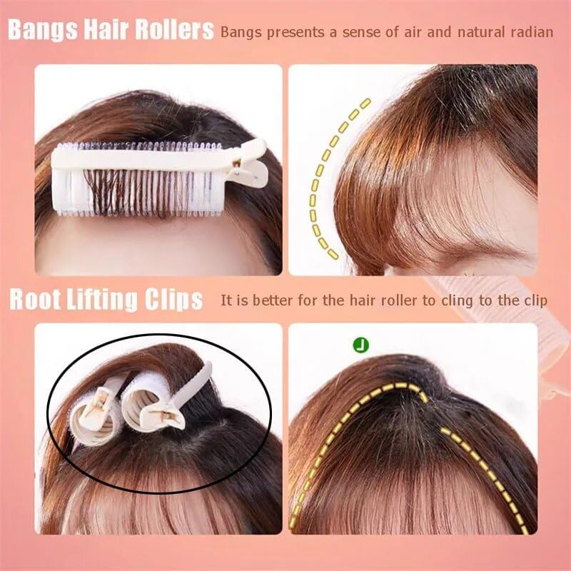 Hair Root Volume Clip Bangs Hair Roller Instant Rooting Clips, 4Pcs Volumizing Curling Hair-Clips, Hair Curler Instant Curly Hair Rooting Clip, Volumizing Root Clips for Curling image number 4