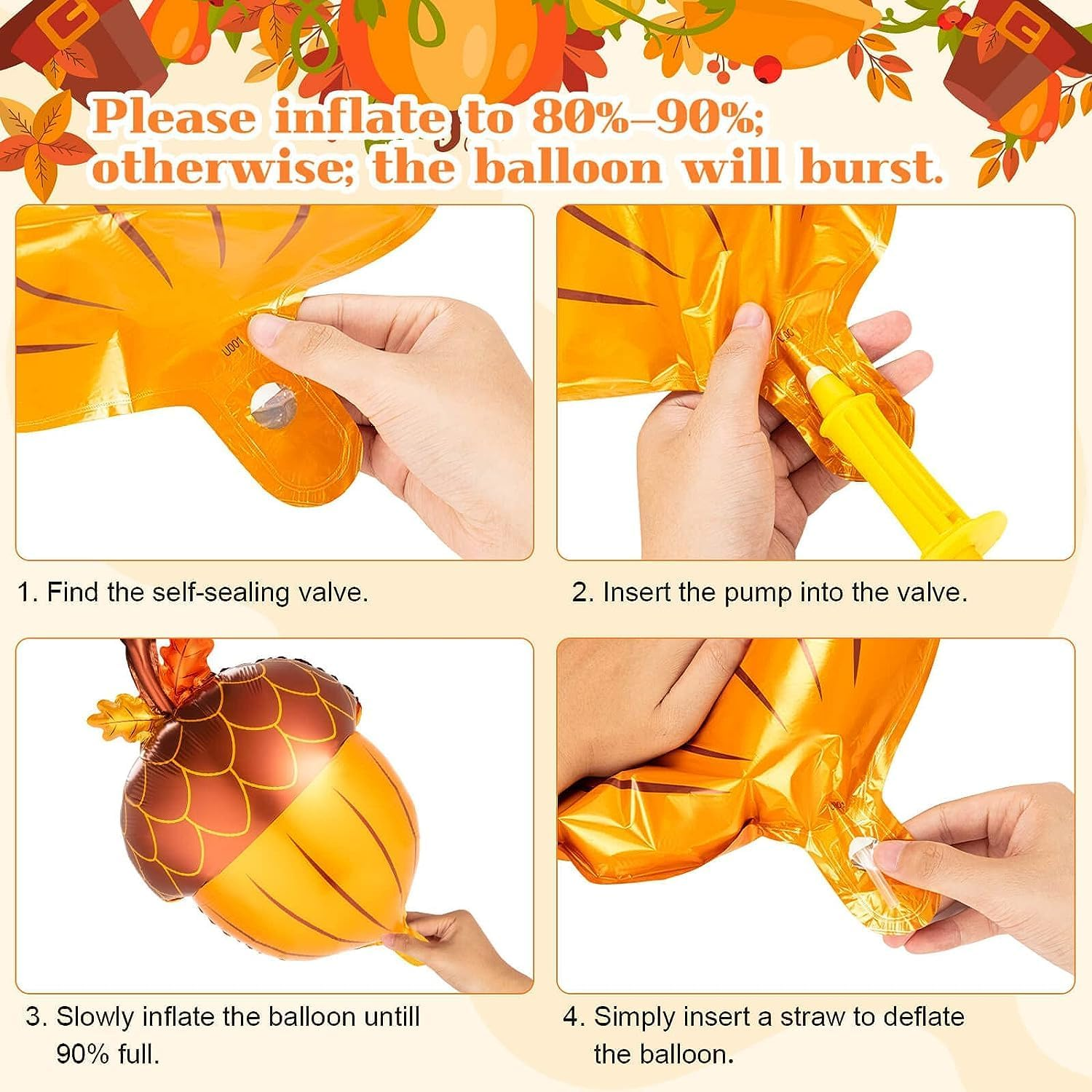 Happy Thanksgiving Balloons - Big Turkey Maple Leaves Pumpkin Balloons for Fall Decorations (Turkey Pack-27Pcs) image number 6