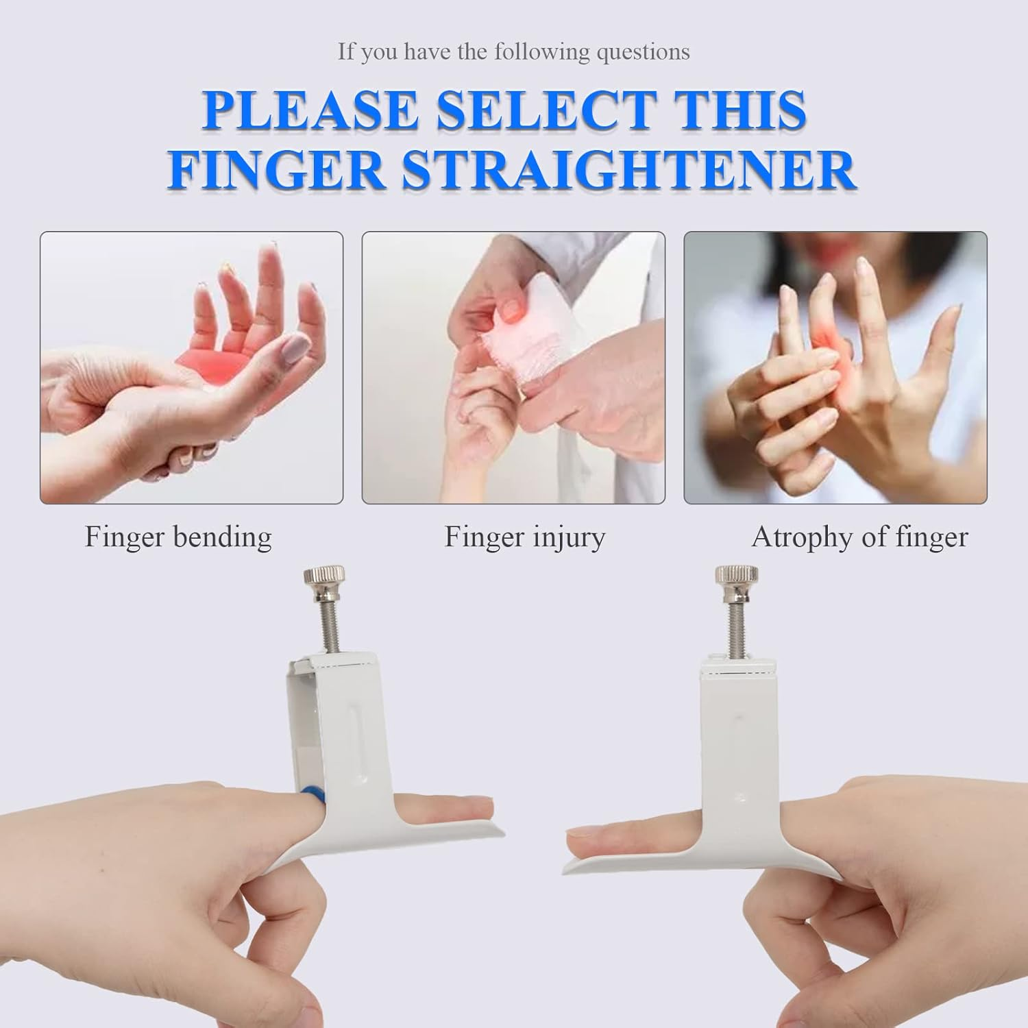 Finger Straightener Splint Finger Joint Extension Splint Brace Corrector Finger Joint Pressing Device for PIP Joint Tightness, Trigger Finger, Arthritis, Finger Straightening & Joint Extension image number 4