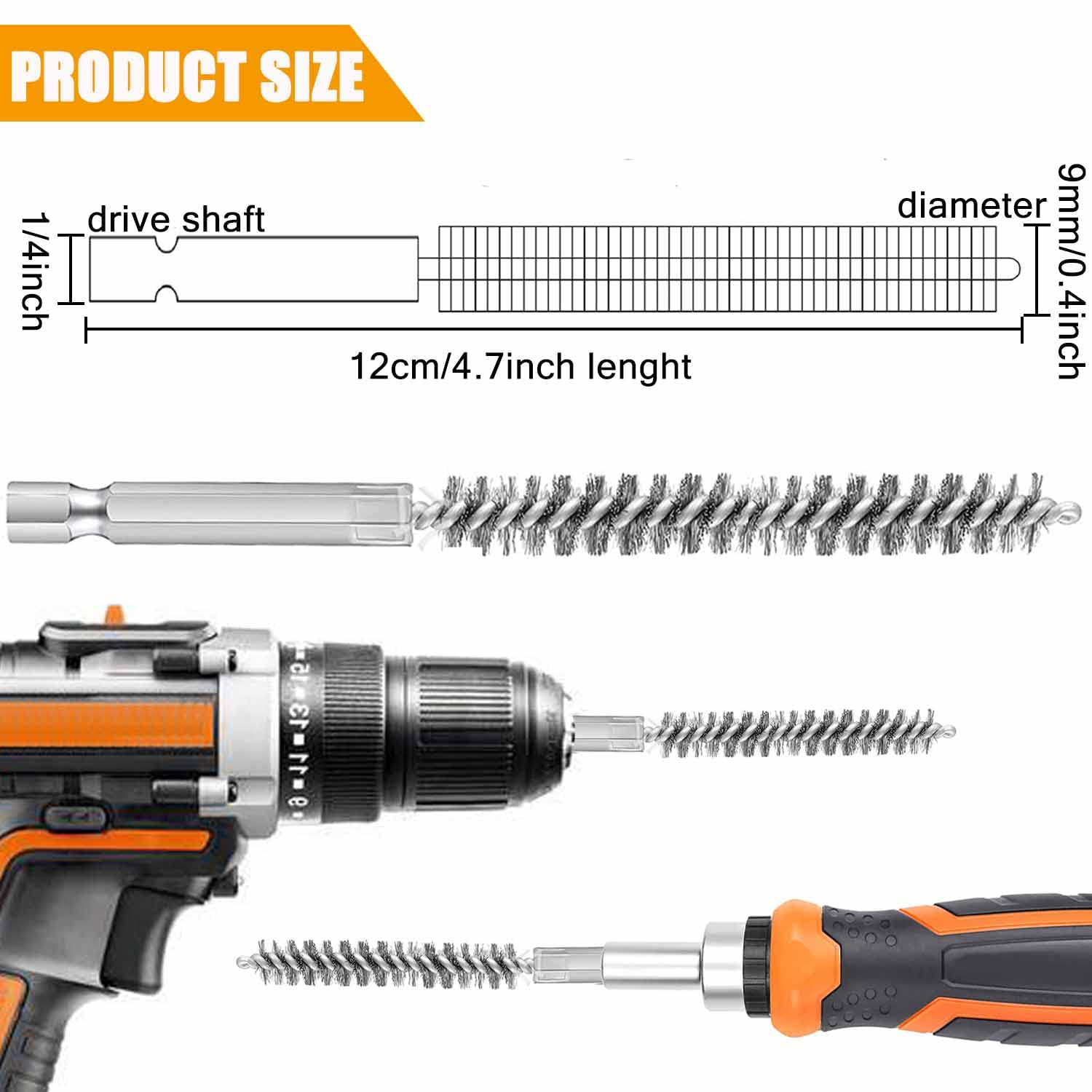 Sazoemao 2 Pack Stainless Steel Crimped Wire Golf Club Head Hosel Brushes, 0.35 Inch Diameter, 3.15 Inch Long, Fits Wood & Iron Hosels image number 3