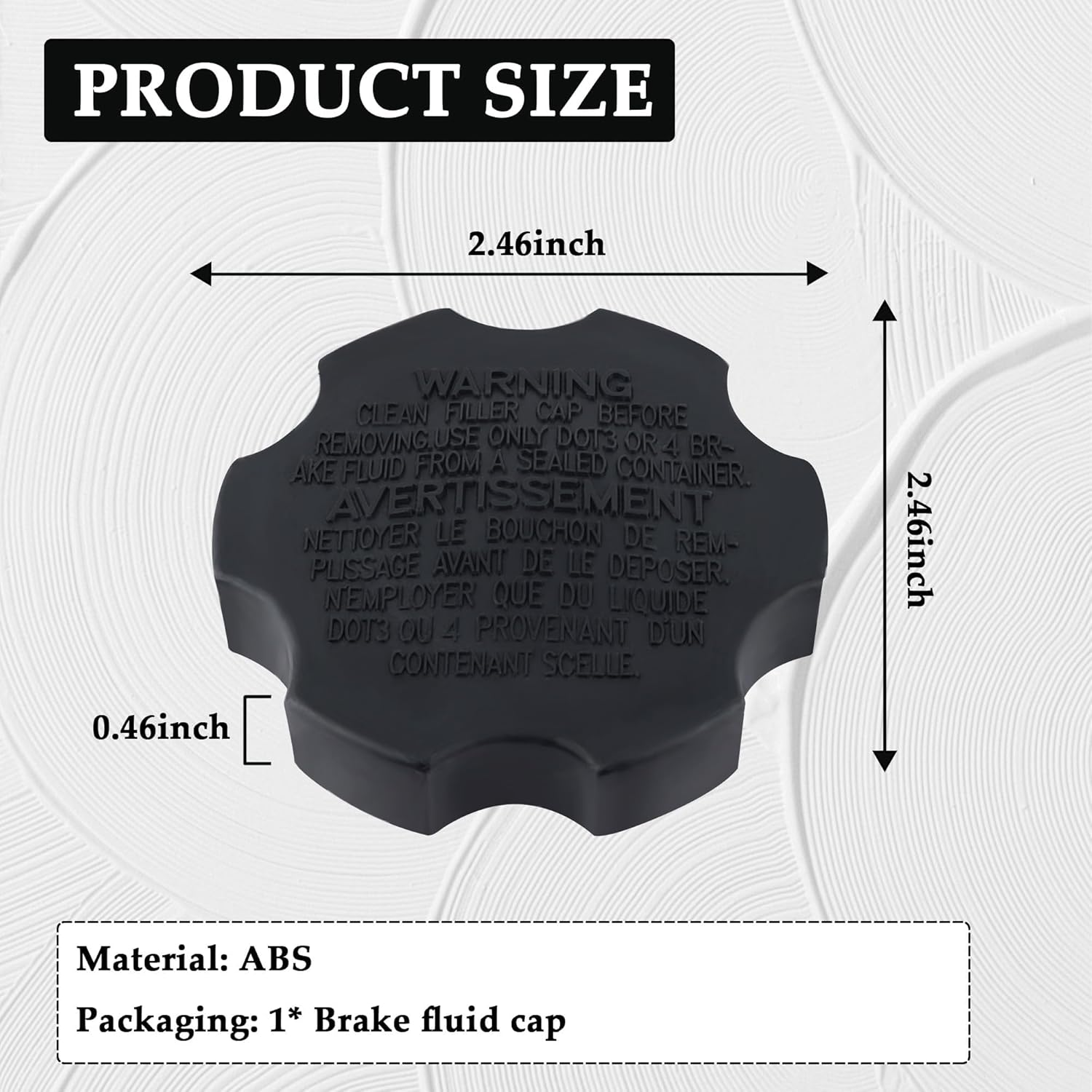 Car Brake Fluid Cap,Durable Master Cylinder Cap Compatible with Hyundai Accent Azera Elantra Kia Optima,Brake Reservoir Cap Car Accessories Replacement OEM#58531-07000,585312B500 image number 3