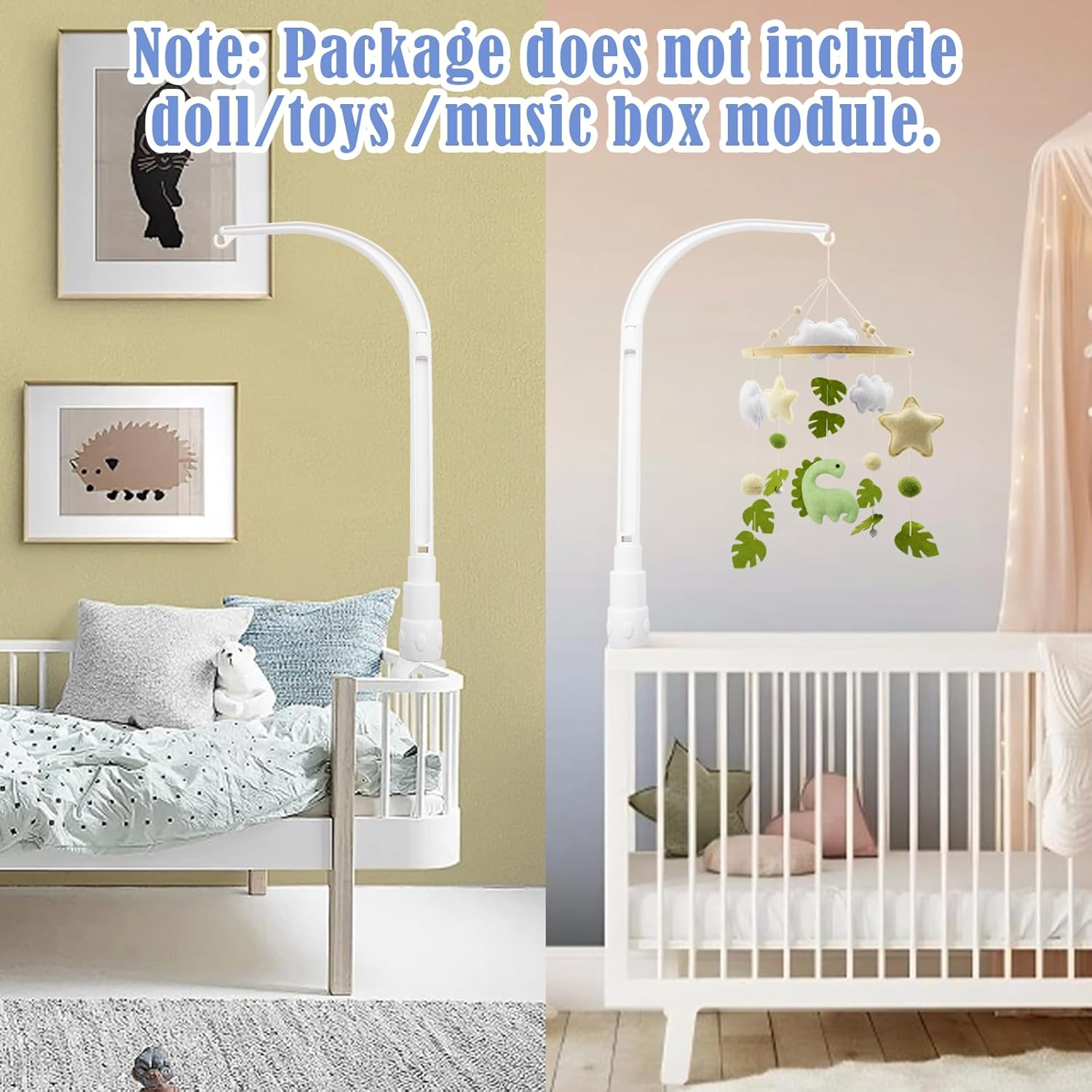 Baby Mobile Holder White Removable Adjustable Changing Table Mobile, DIY Wind Spinner Hanging for Cot, Children'S Room Decoration, from 0+ Months &ndash; without Toys and without Music Box Module image number 5