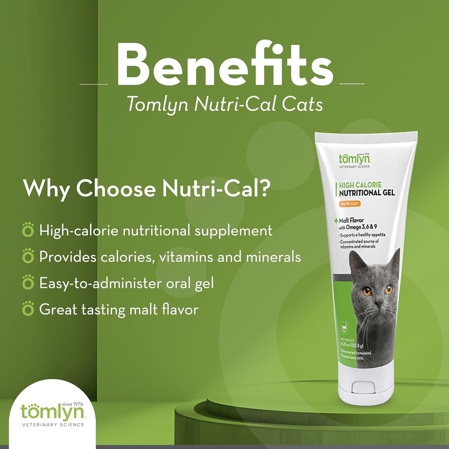 Tomlyn High Calorie Nutritional Gel for Cats, (Nutri-Cal) 4.25 Oz image number 2