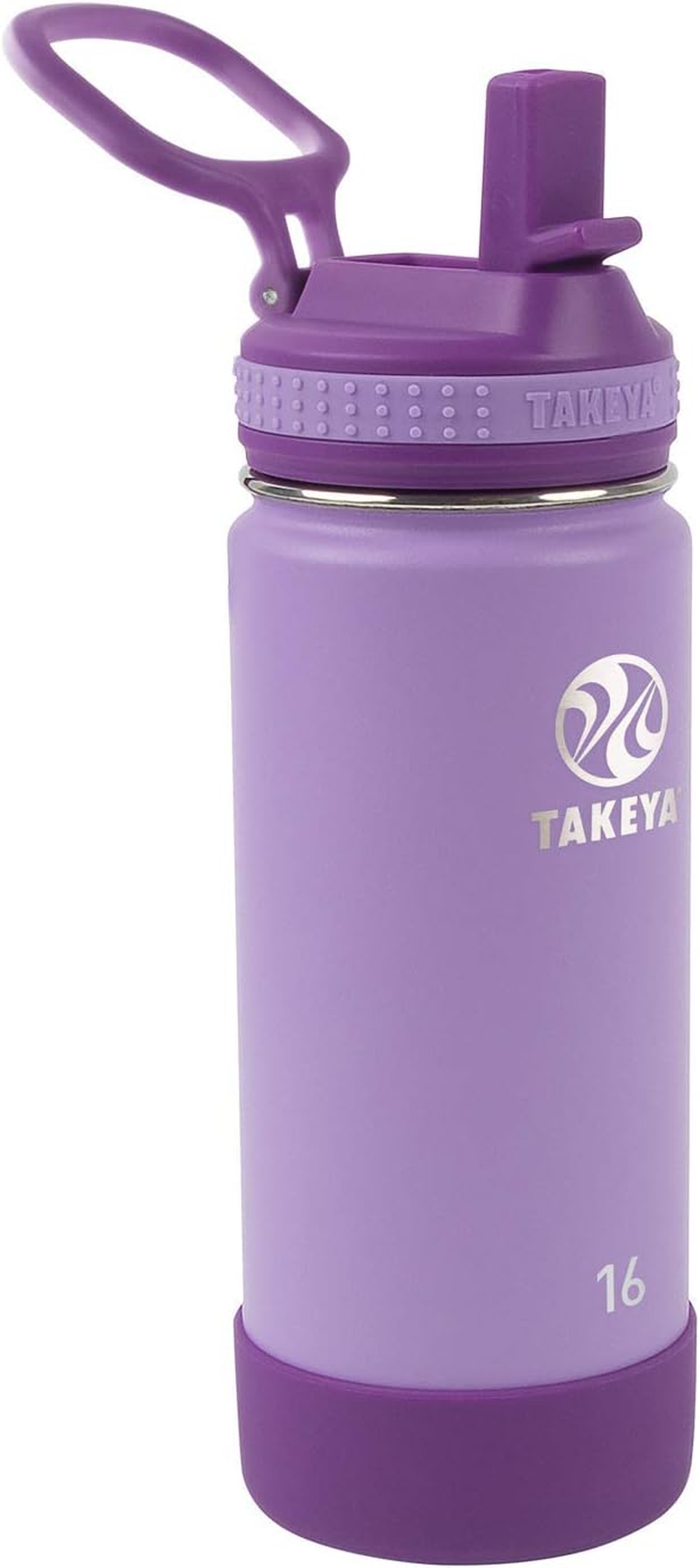 Takeya 885395503141 Actives Kids Insulated Stainless Steel Bottle, Straw Lid Sail Blue/Atlantic 14Oz