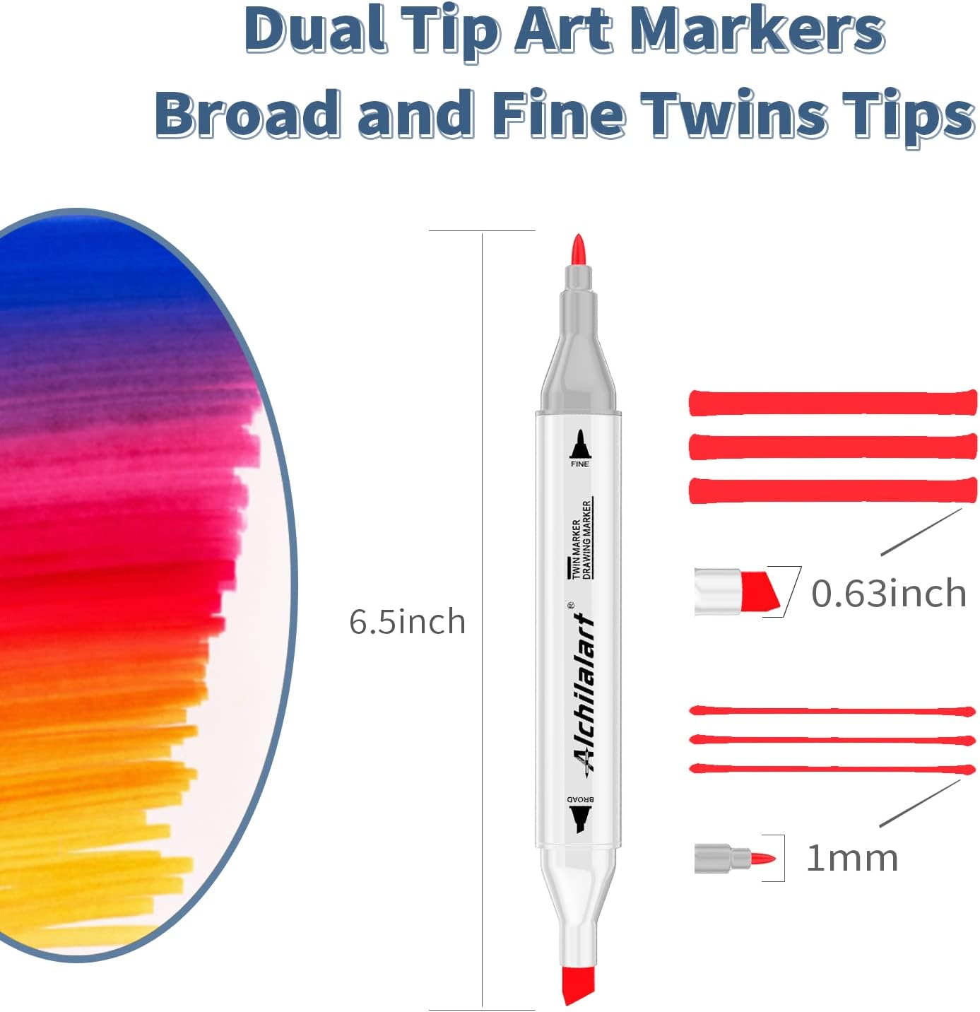 80 Colors Alcohol Markers Set, Alchilalart Artist Alcohol Markers, Animation Art Sketching Markers for Adult Kids image number 1